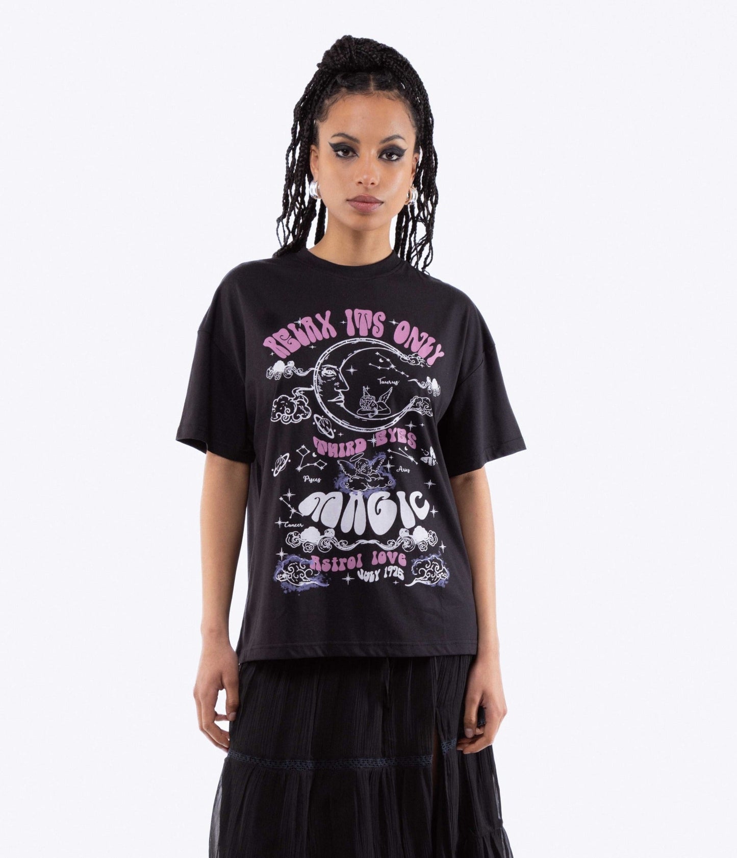 Relax It's Only Magic Oversized Tee, SILKROAD DAUGHTERS , Shirts & Tops, Relax It's Only Magic Oversized Tee