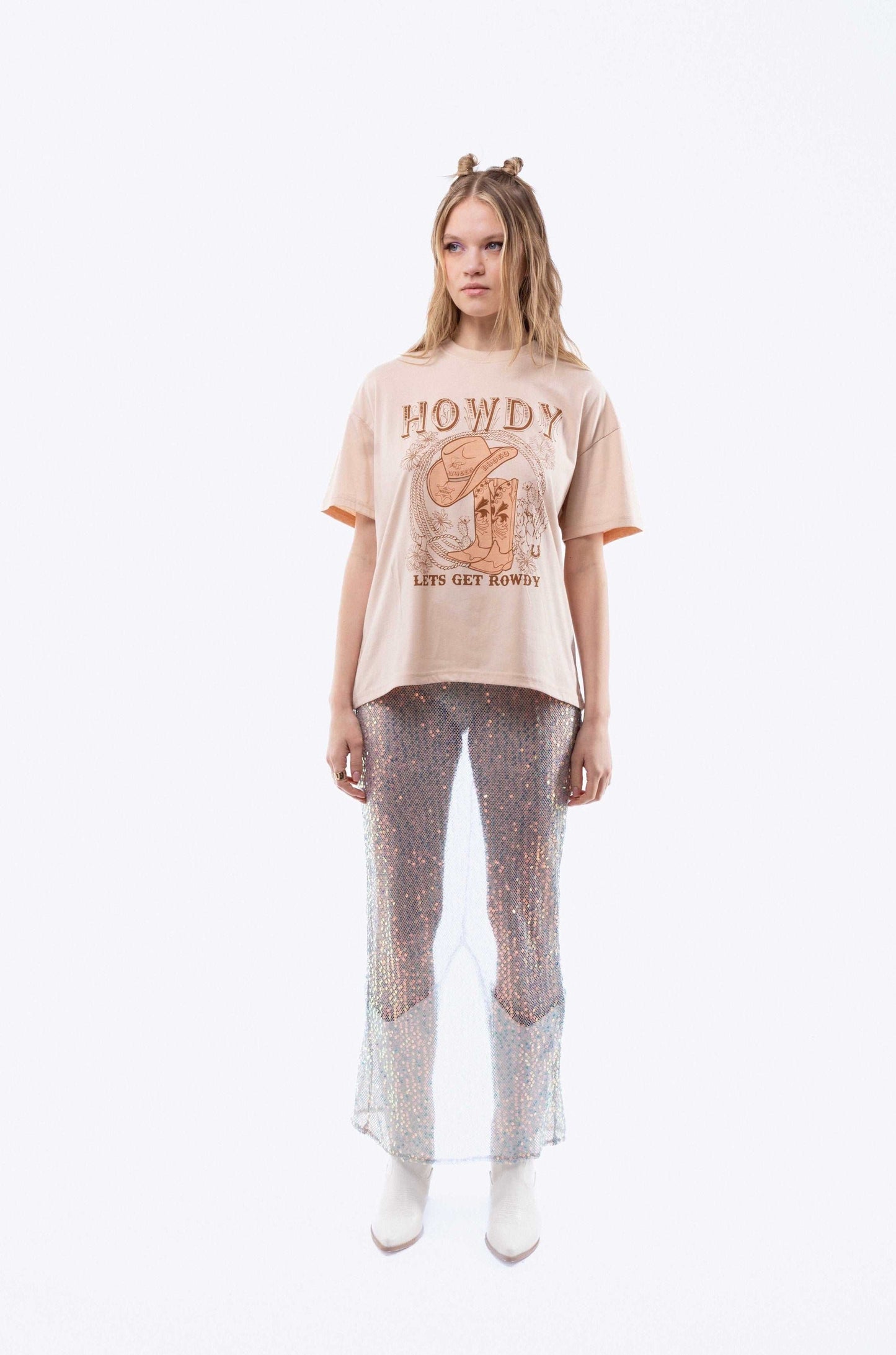 Howdy Let's Get Rowdy Oversized Tee