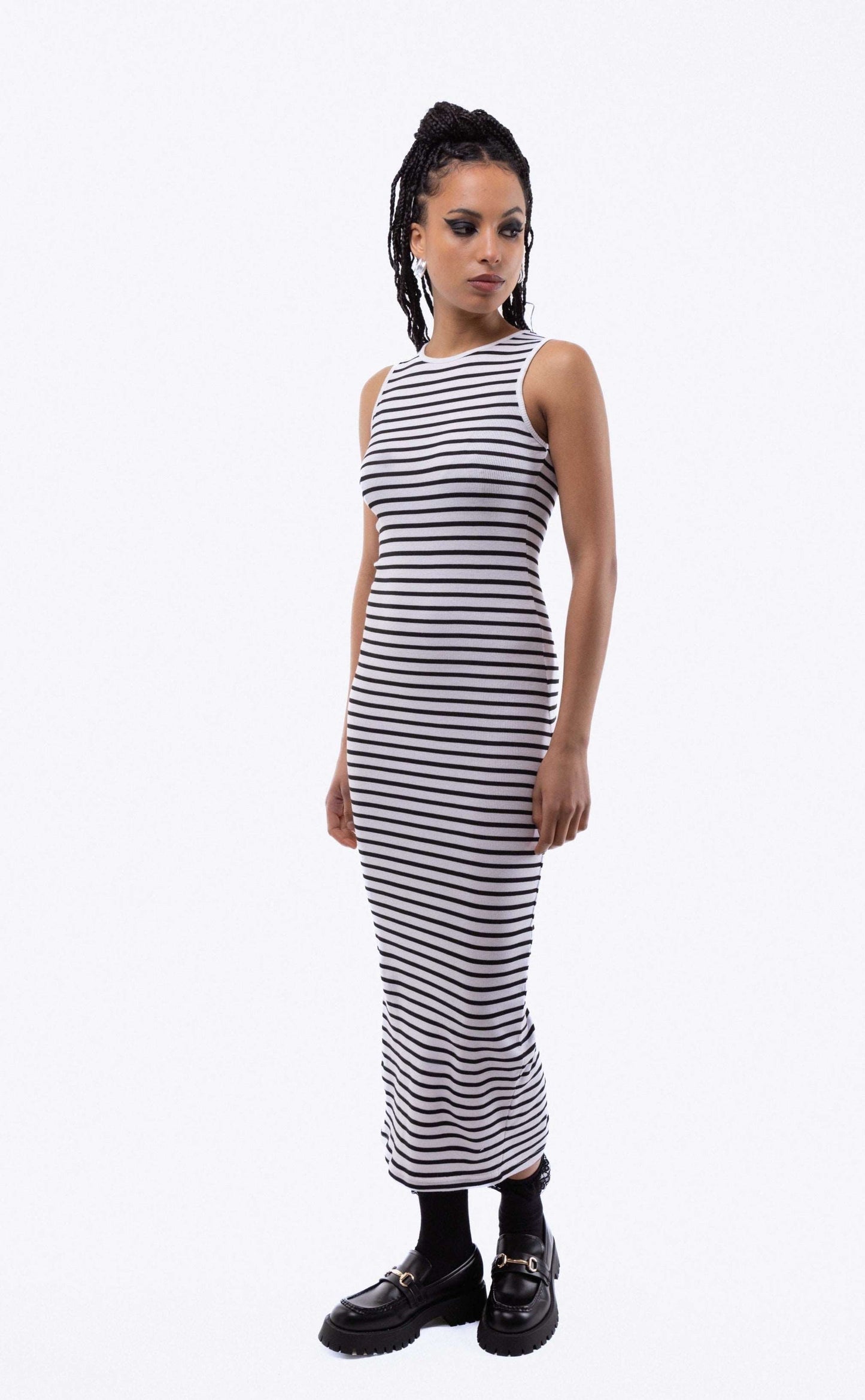 Kei Stripe Racer Midi Dress