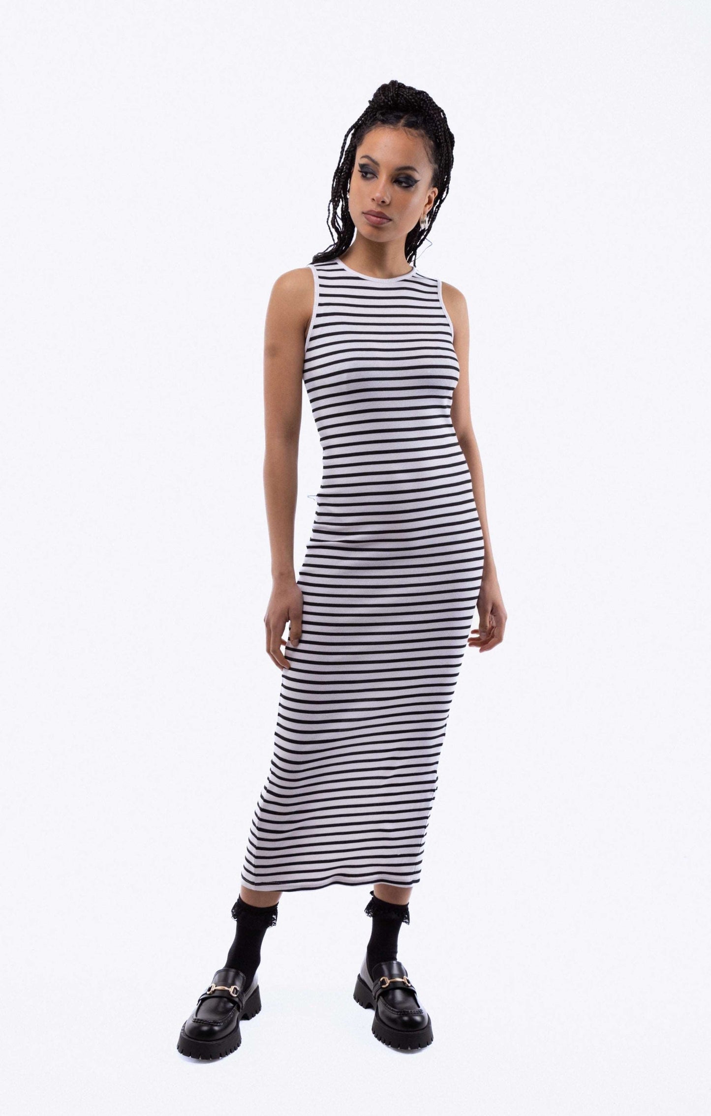 Kei Stripe Racer Midi Dress