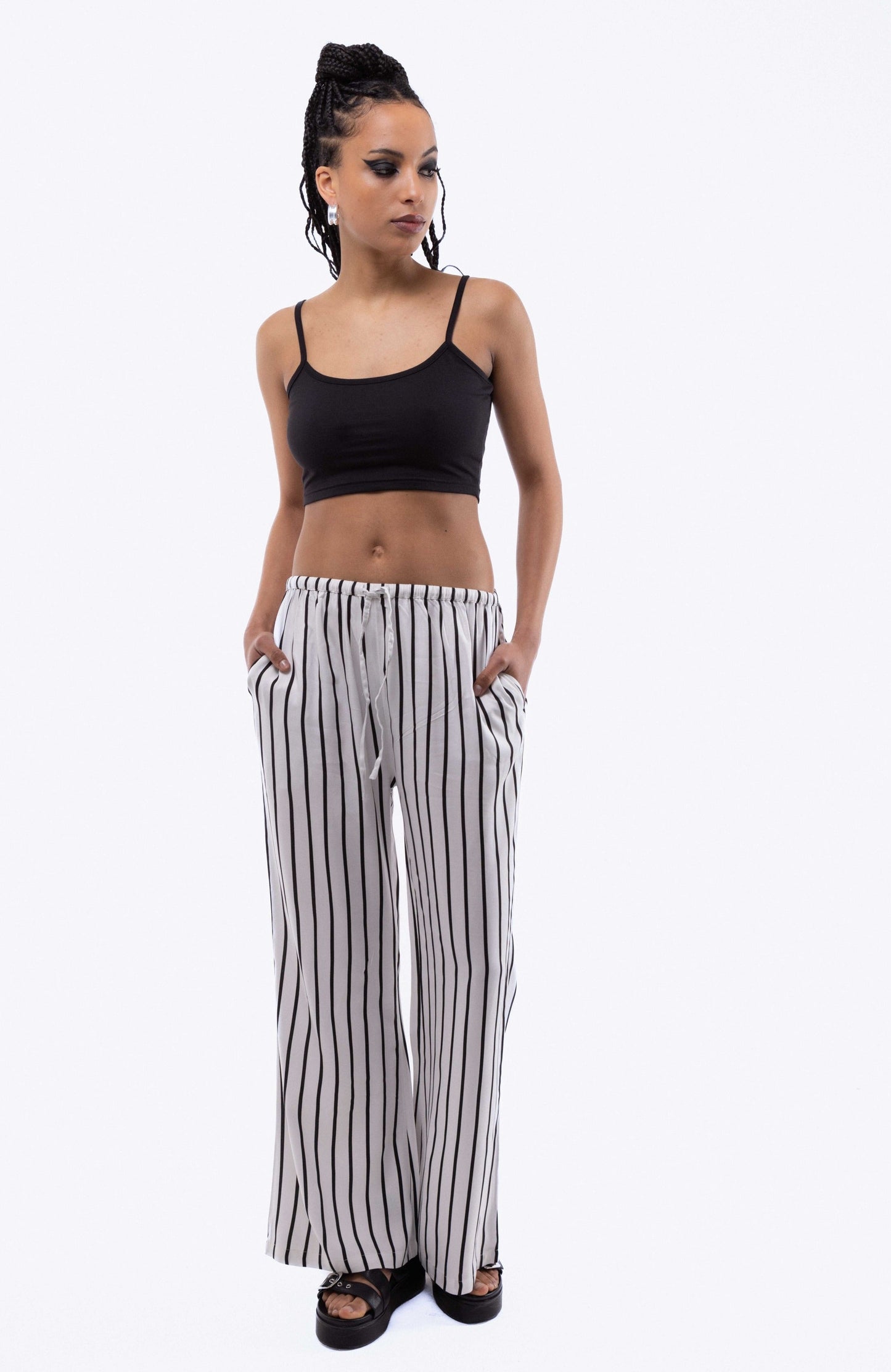 Stripe KEI Wide Leg Trousers, SILKROAD DAUGHTERS , Pants, Bottoms