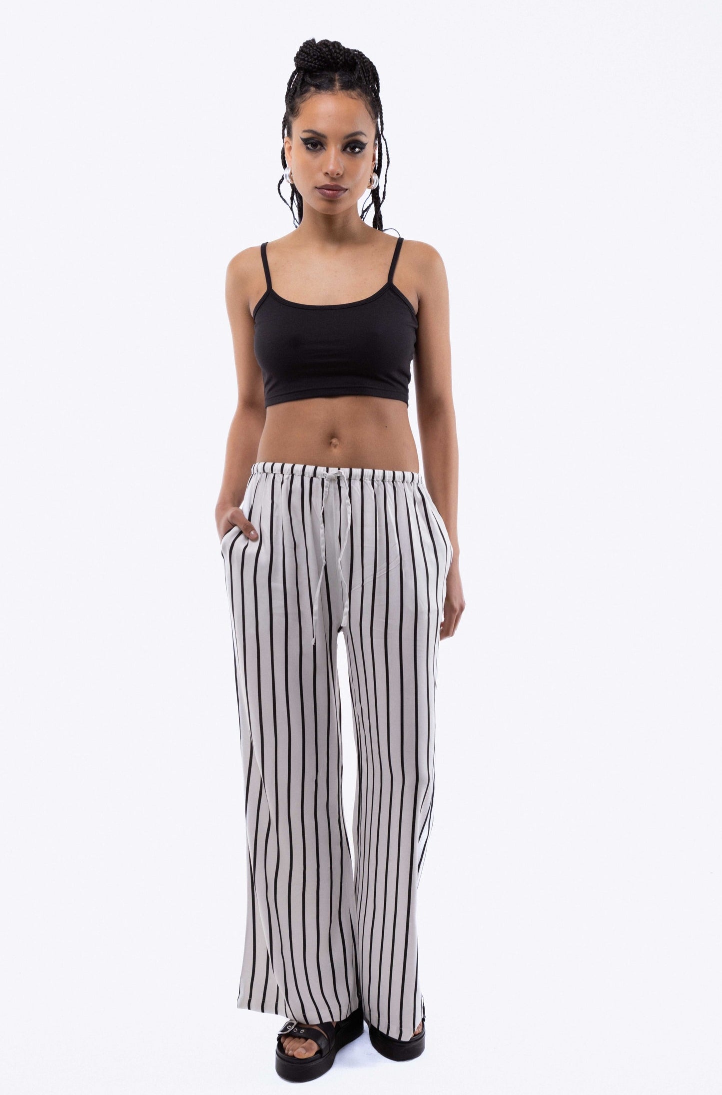 Stripe KEI Wide Leg Trousers, SILKROAD DAUGHTERS , Pants, Bottoms