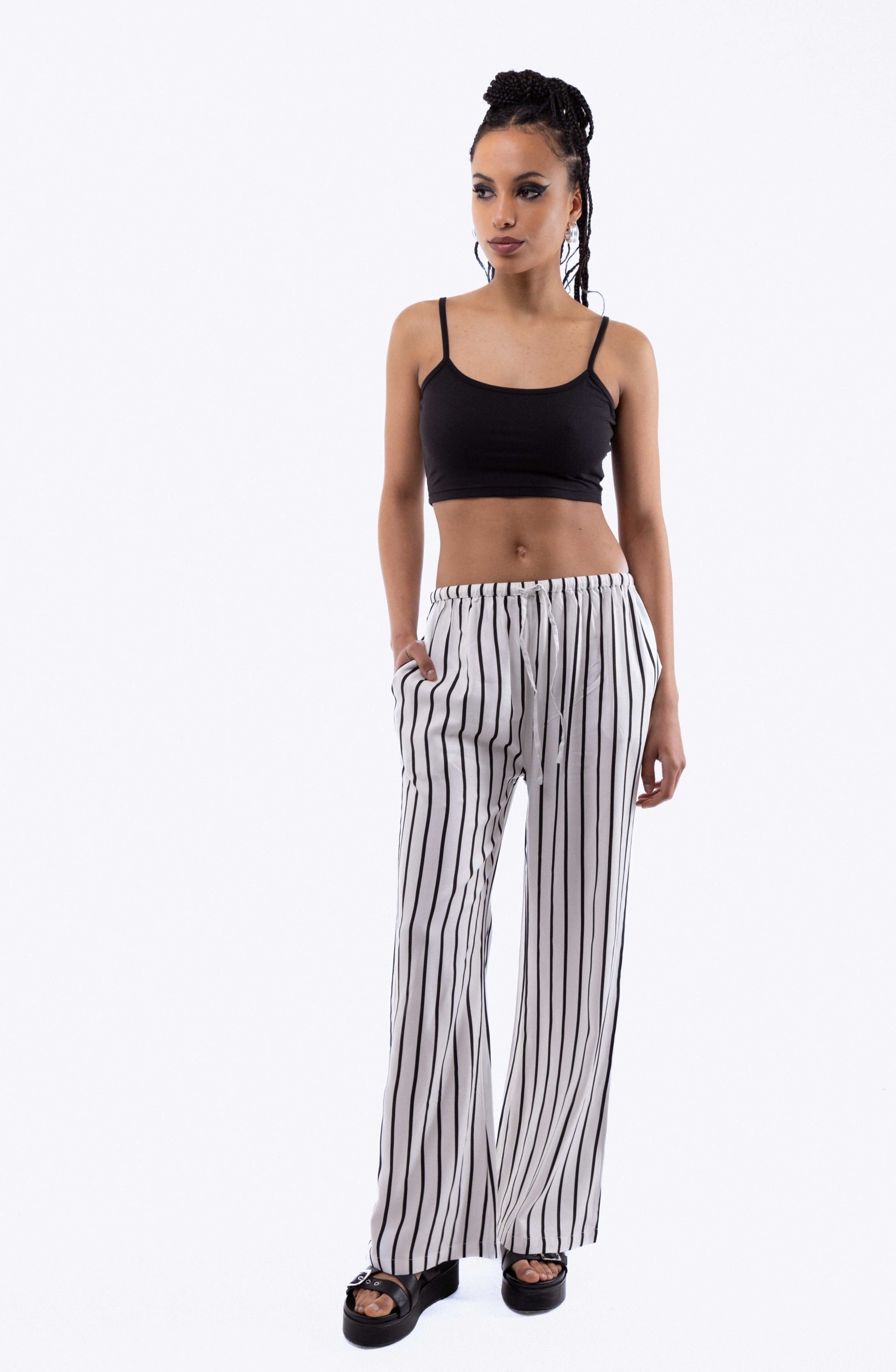 Stripe KEI Wide Leg Trousers, SILKROAD DAUGHTERS , Pants, Bottoms