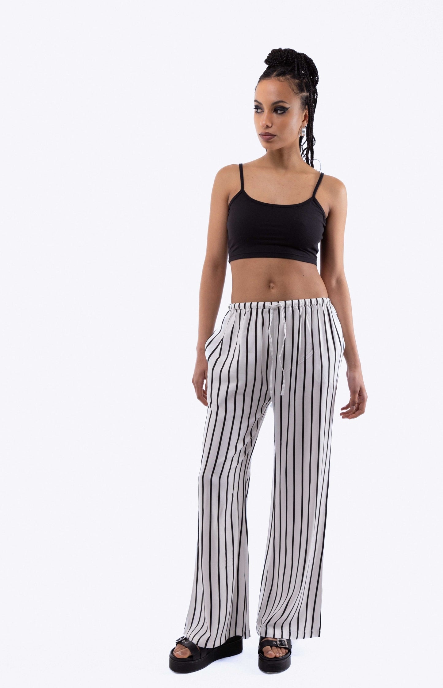 Stripe KEI Wide Leg Trousers, SILKROAD DAUGHTERS , Pants, Bottoms