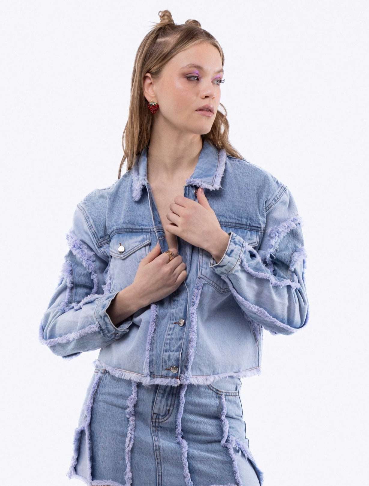 Denim Raw Edge Detail Jacket