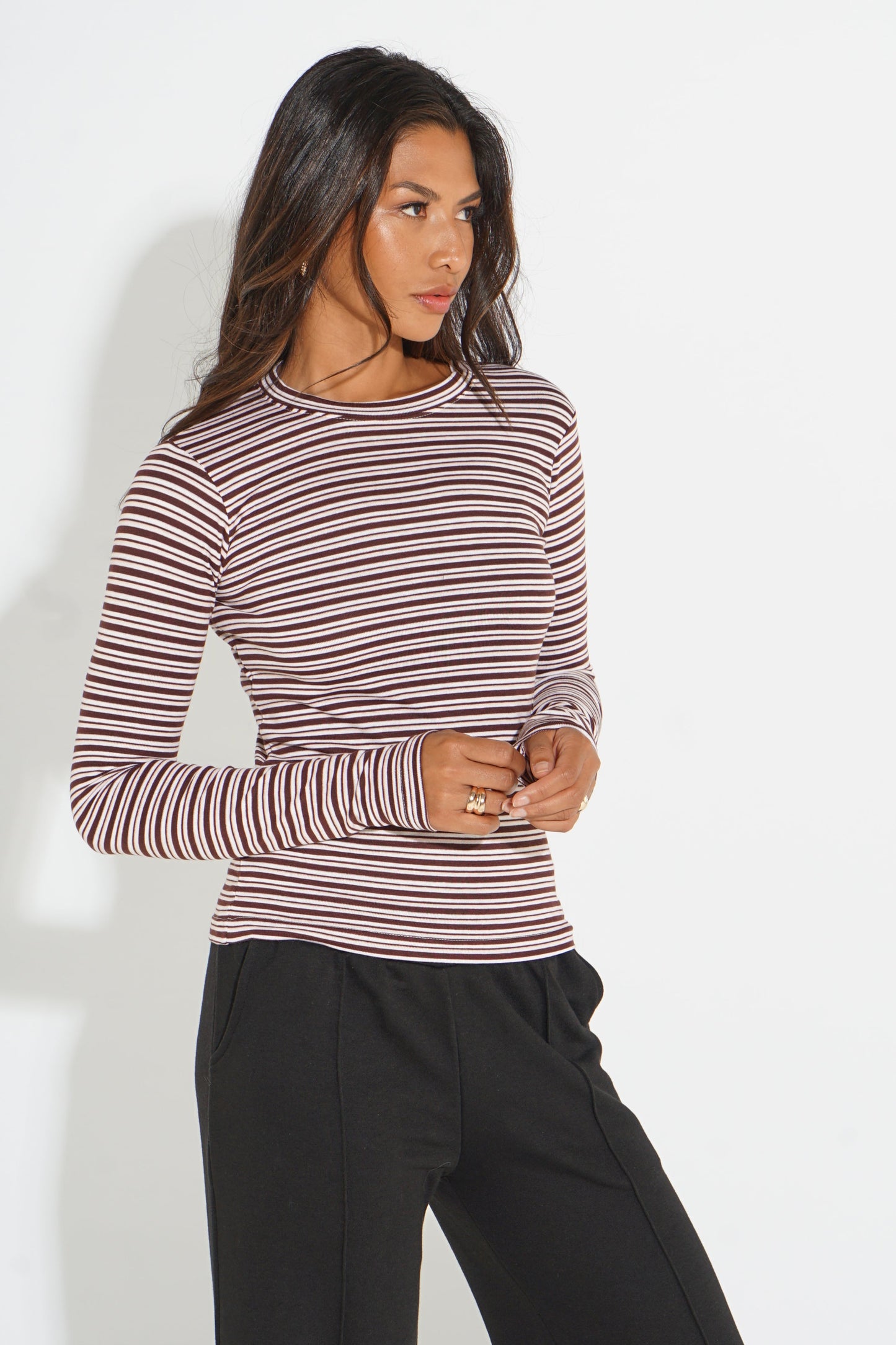 STRIPED LONG-SLEEVE TOP SILKROAD DAUGHTERS
