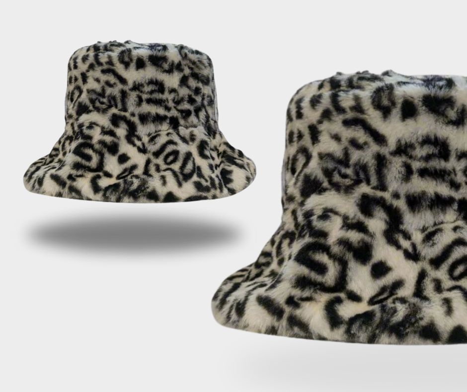 ANIMAL PRINT FAUX FUR BUCKET HAT SILKROAD DAUGHTERS