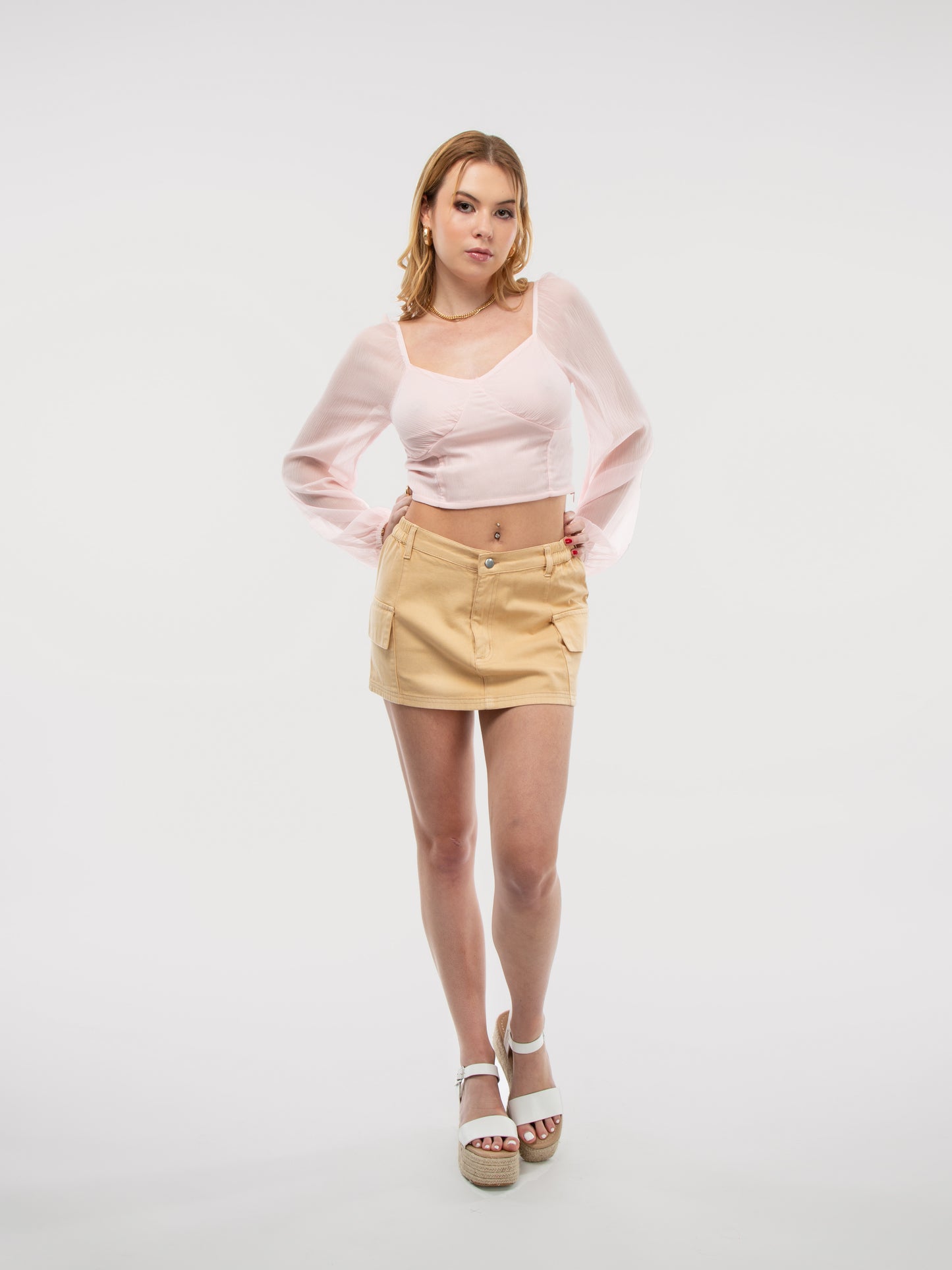 Twill Low Rise Micro Mini Cargo Skirt, SILKROAD DAUGHTERS , Mini Skirts, Skirts