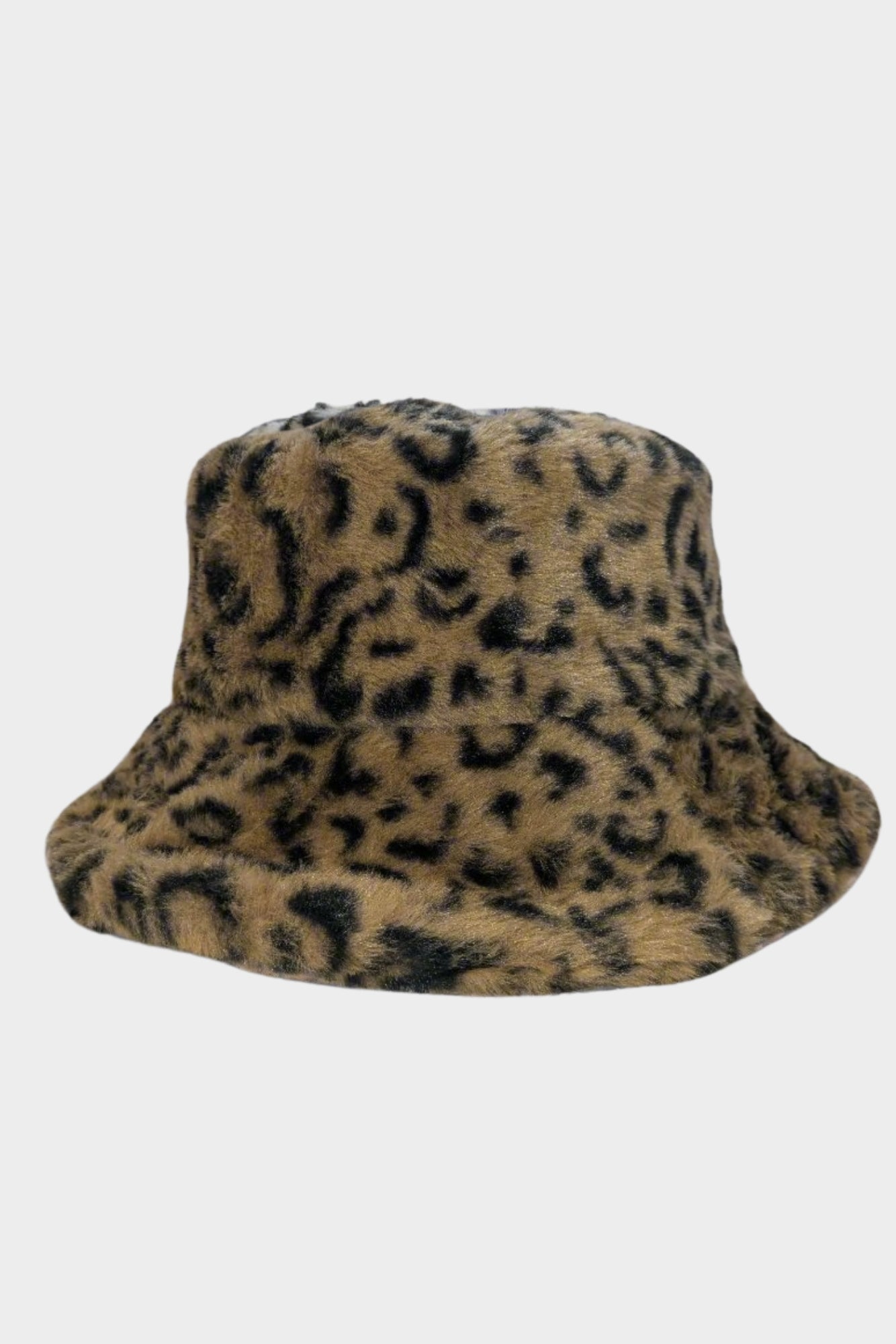 ANIMAL PRINT FAUX FUR BUCKET HAT SILKROAD DAUGHTERS