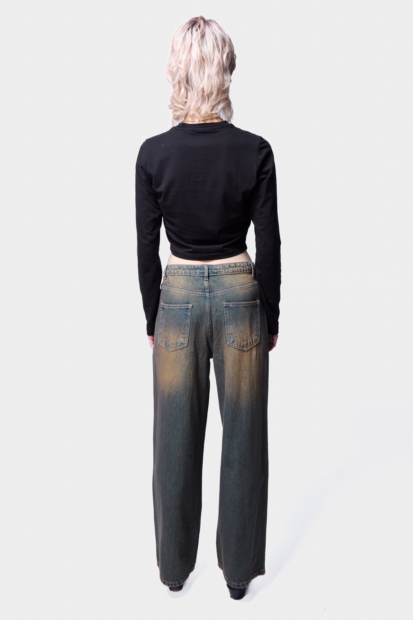 WIDE LEG DENIM JEANS IN SUN WASH BLUE SILKROAD DAUGHTERS