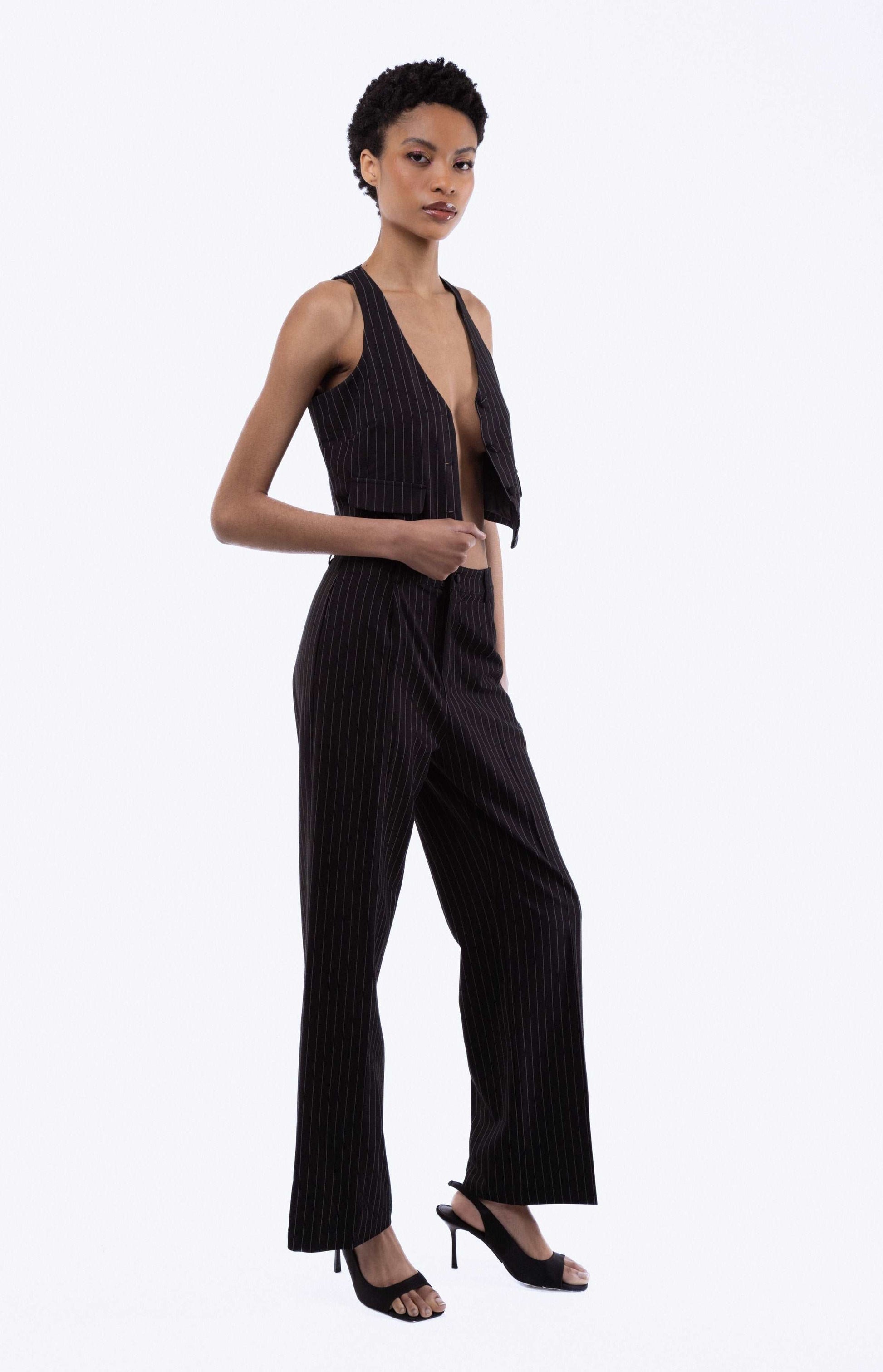 Amahle Pinstripe Wide Leg Trousers