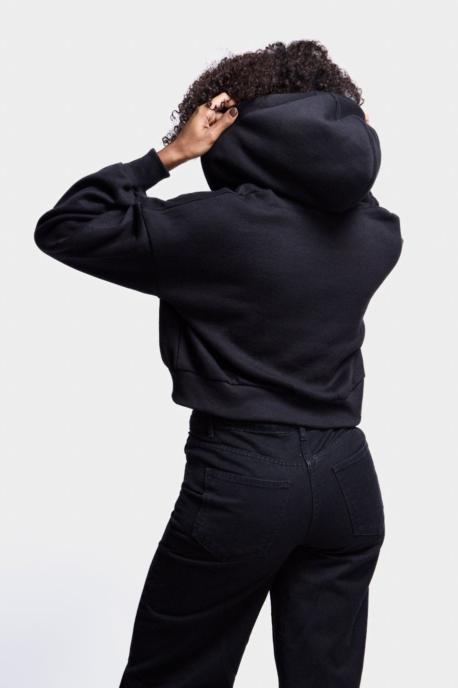 Zip Through Cropped Hoodie SILKROAD DAUGHTERS