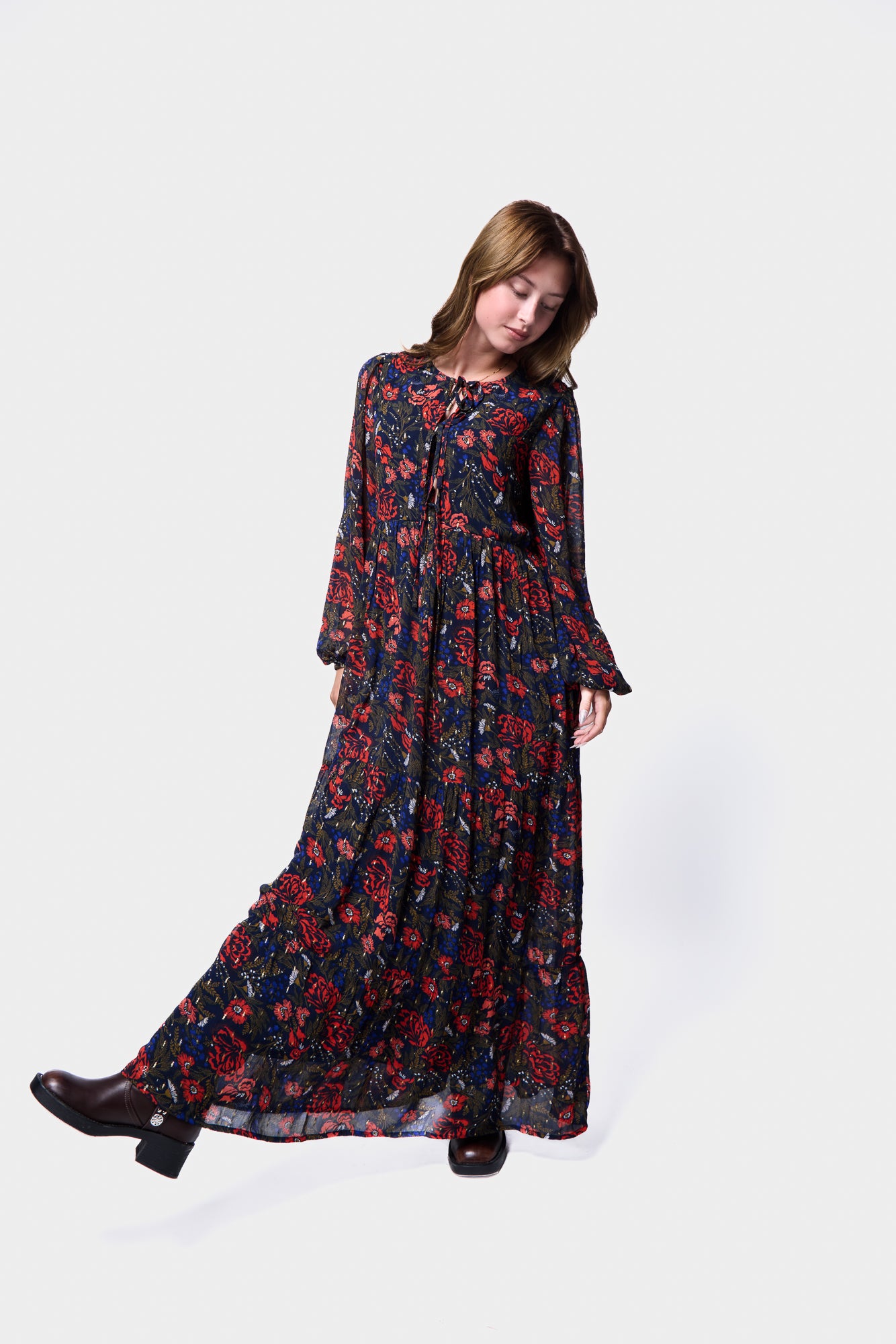 Printed Georgette Dress, SILKROAD DAUGHTERS