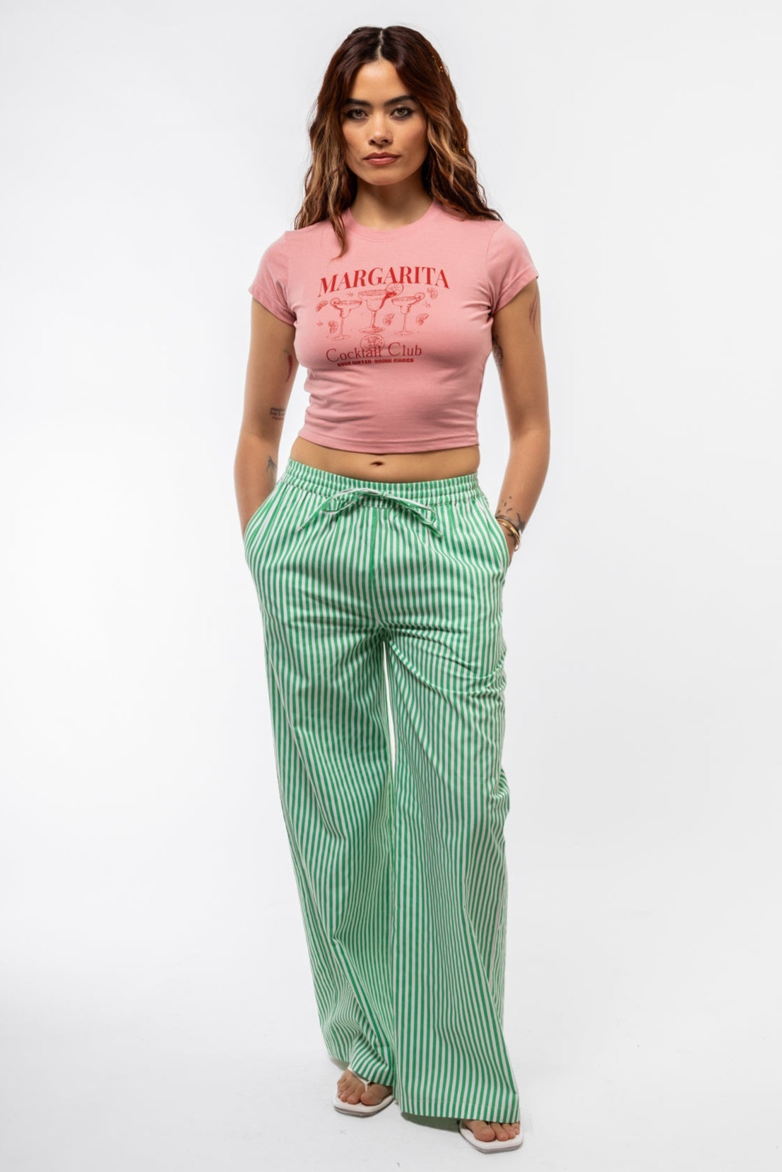 Close-up front image of Margarita t-shirt highlighting fun summer-themed graphic and soft cotton fabric


