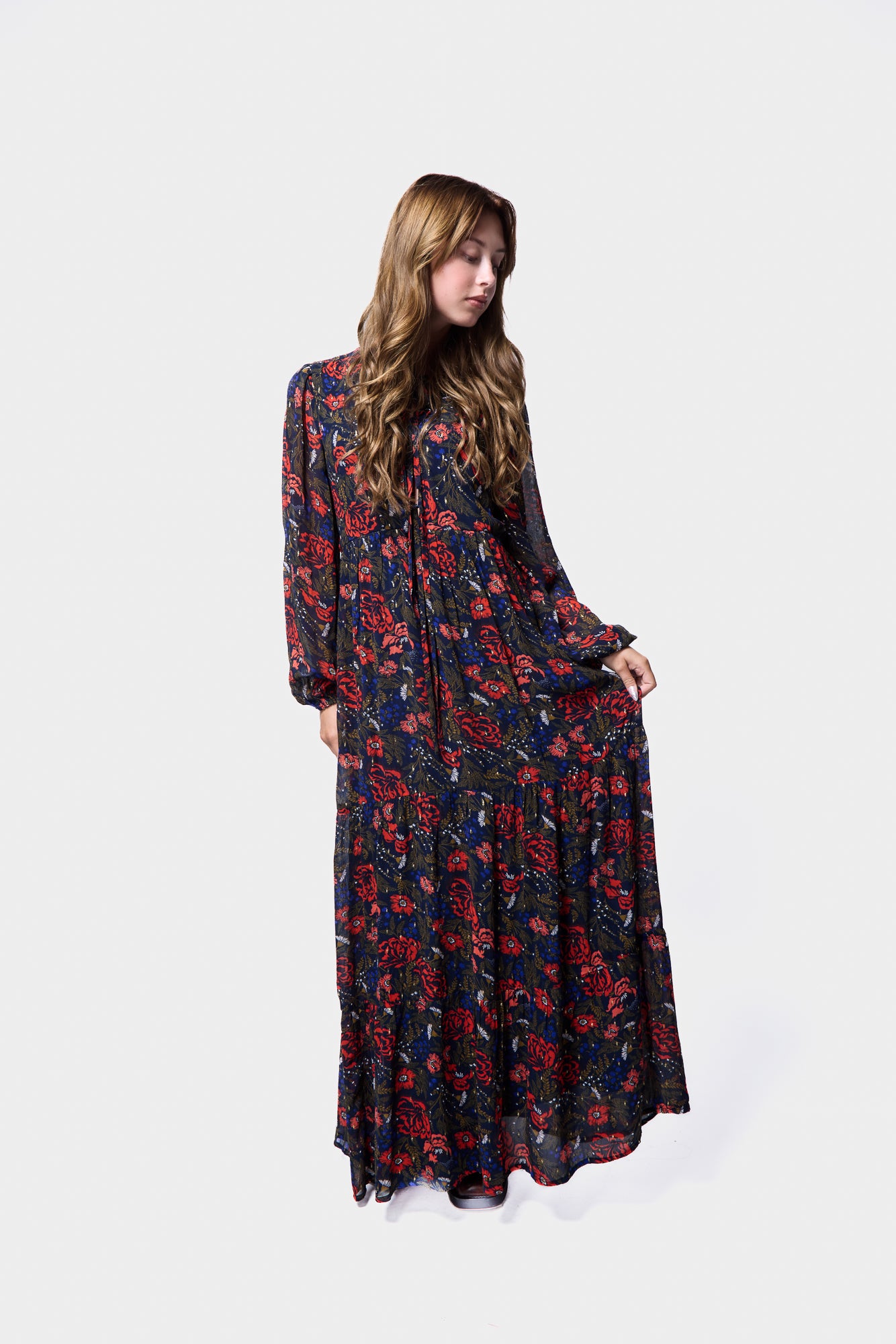Printed Georgette Dress, SILKROAD DAUGHTERS
