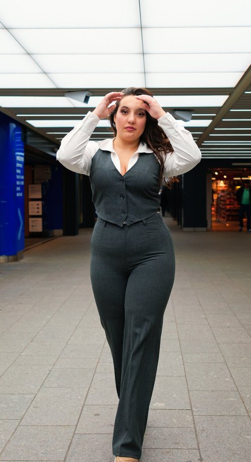 Dark Grey Tailored Wide Leg Trouser