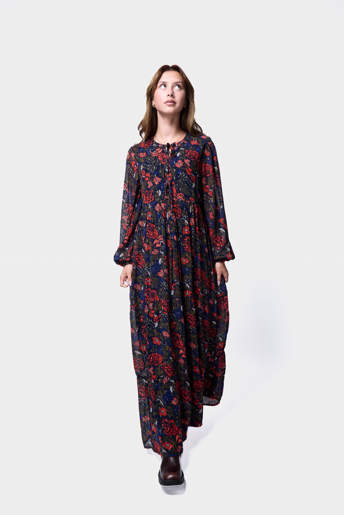 Printed Georgette Dress, SILKROAD DAUGHTERS