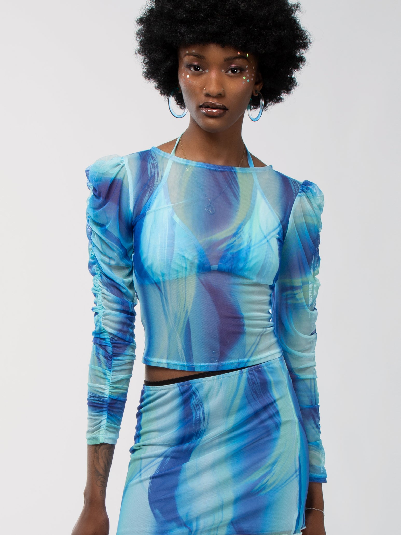 ombre mesh dress long sleeve OMBRE PRINTED MESH TOP – SILKROAD DAUGHTERS