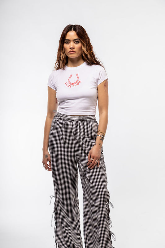 FRONT IMAGE OF THE LUCKY YOU BABY TEE 