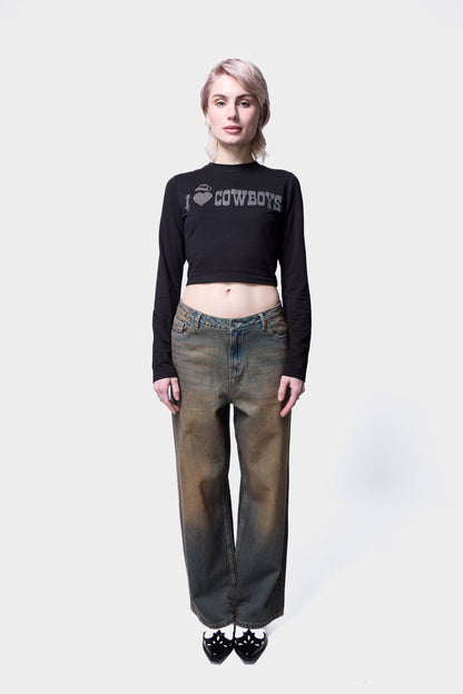 WIDE LEG DENIM JEANS IN SUN WASH BLUE SILKROAD DAUGHTERS