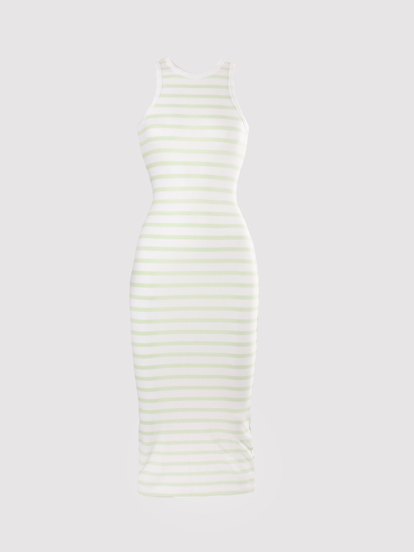 BASIC STRIPE RIB RACER NECK MIDI DRESS SILKROAD DAUGHTERS