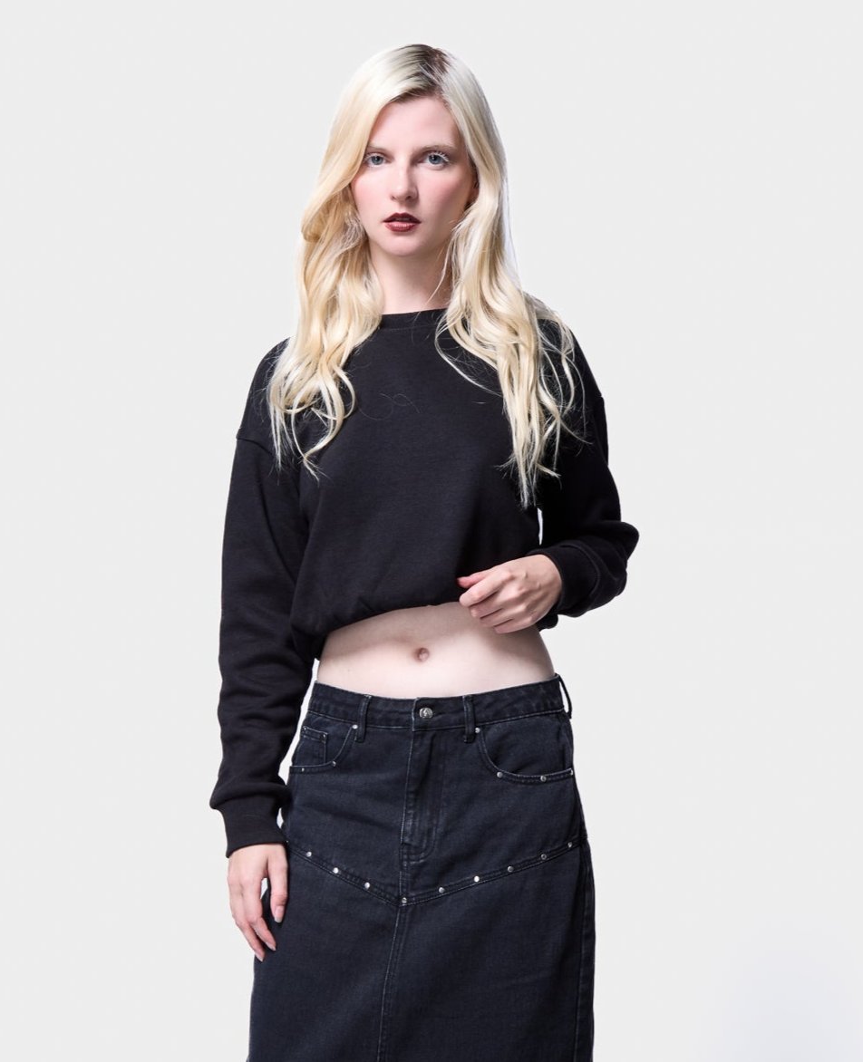 Cropped Crew Neck Sweatshirt SILKROAD DAUGHTERS