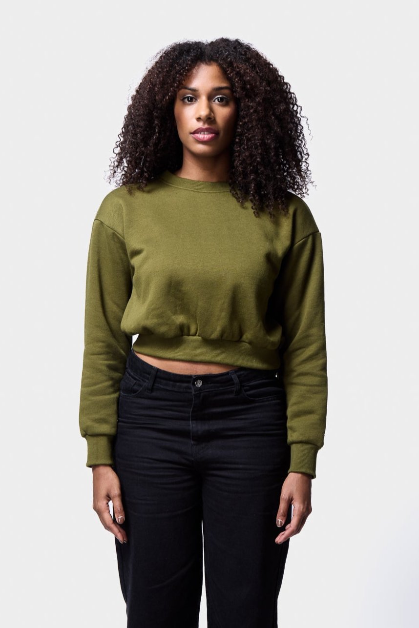 Cropped Crew Neck Sweatshirt SILKROAD DAUGHTERS