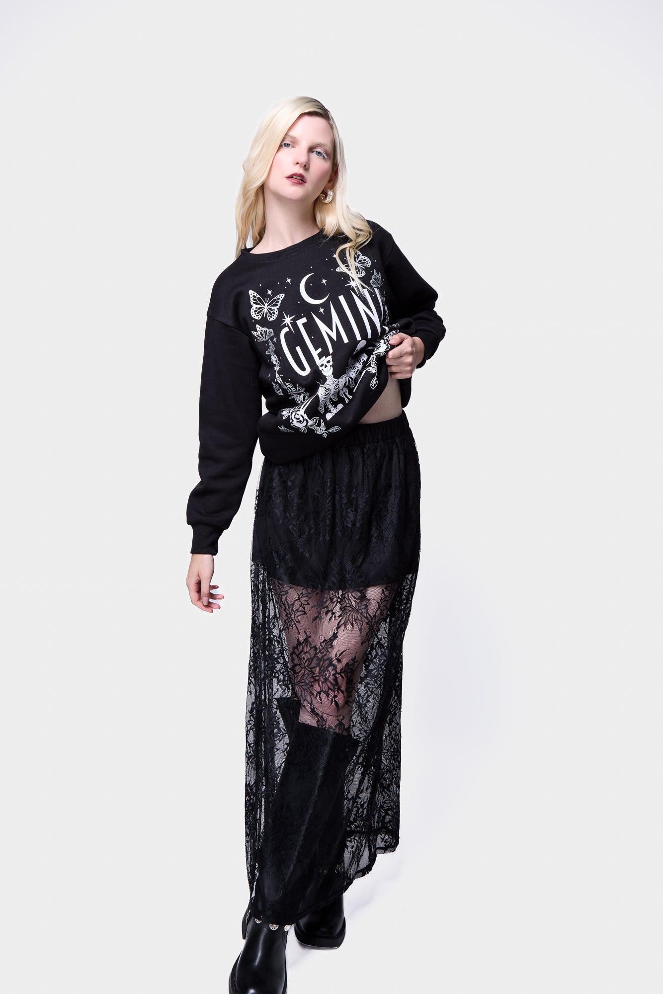 LONG LACE LAYERED SKIRT SILKROAD DAUGHTERS