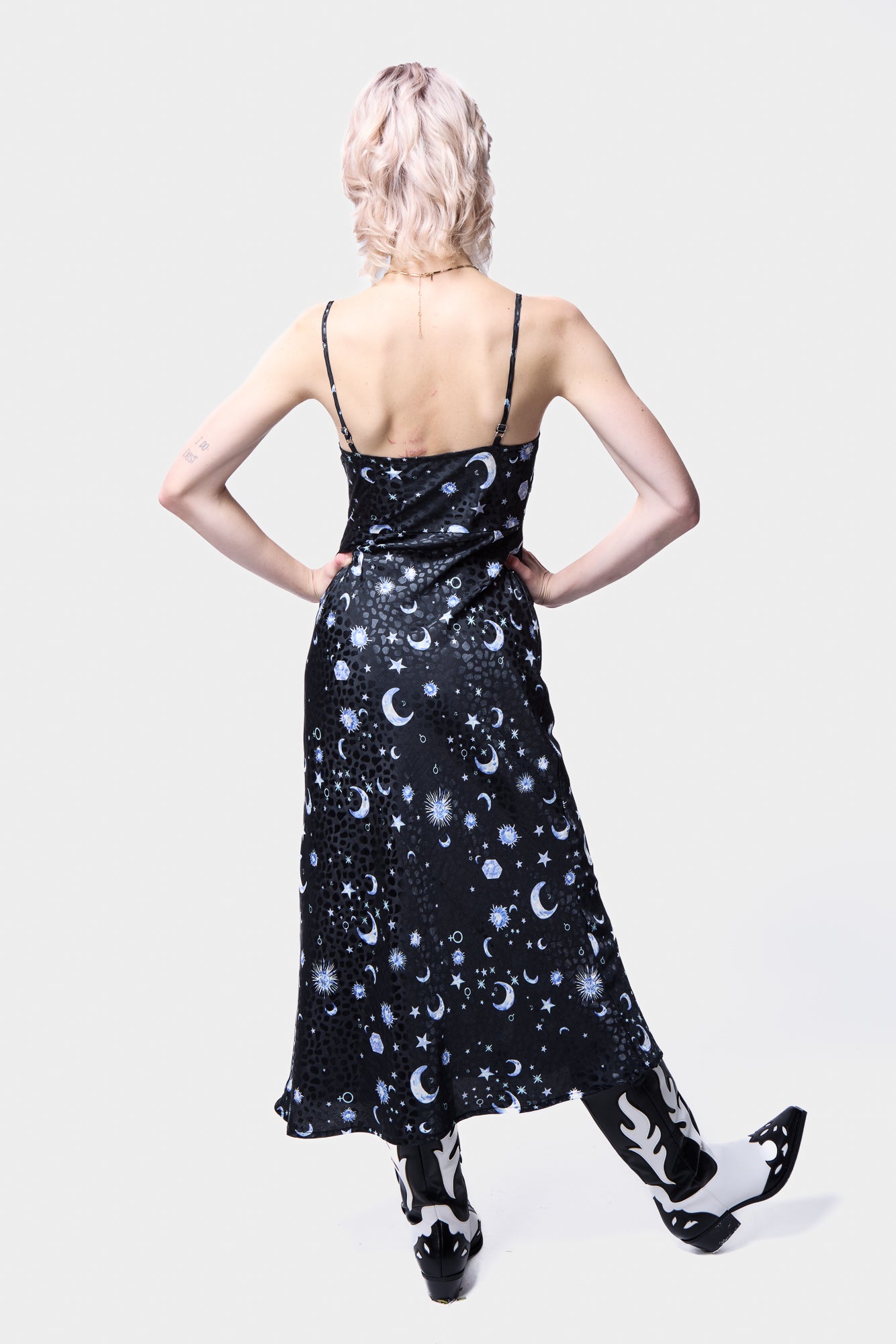 SATIN MOON CAMI MIDI DRESS SILKROAD DAUGHTERS