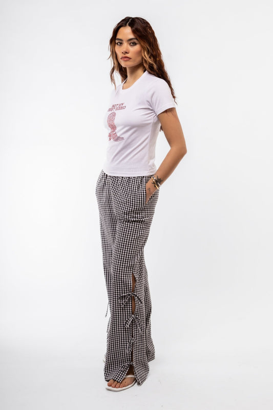 “Not My First Rodeo” tee side view emphasizing soft cotton fabric and casual silhouette

