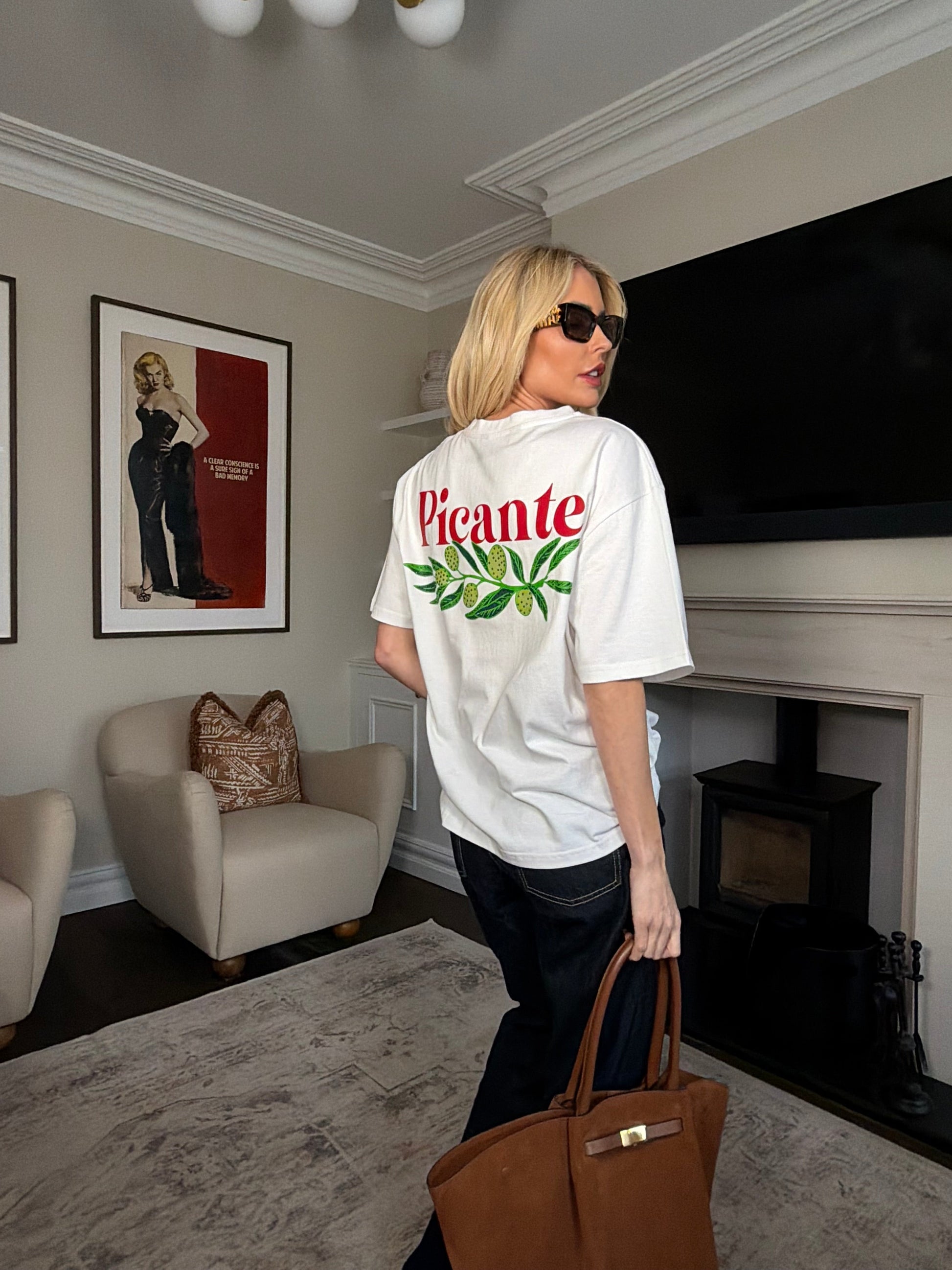 PICANTE OLIVE BRANCH RHINESTONE OVERSIZED TEE SILKROAD DAUGHTERS