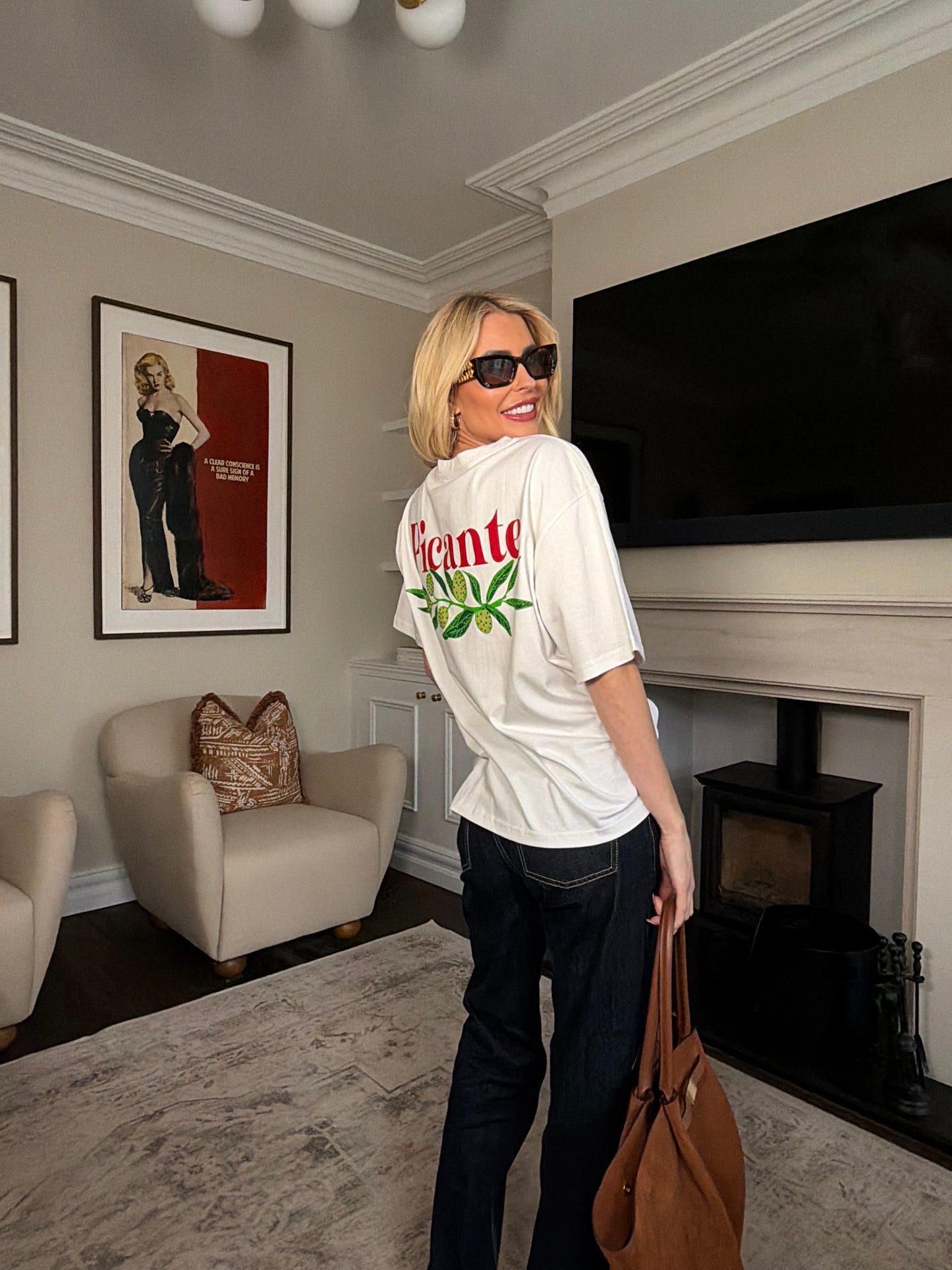 PICANTE OLIVE BRANCH RHINESTONE OVERSIZED TEE SILKROAD DAUGHTERS