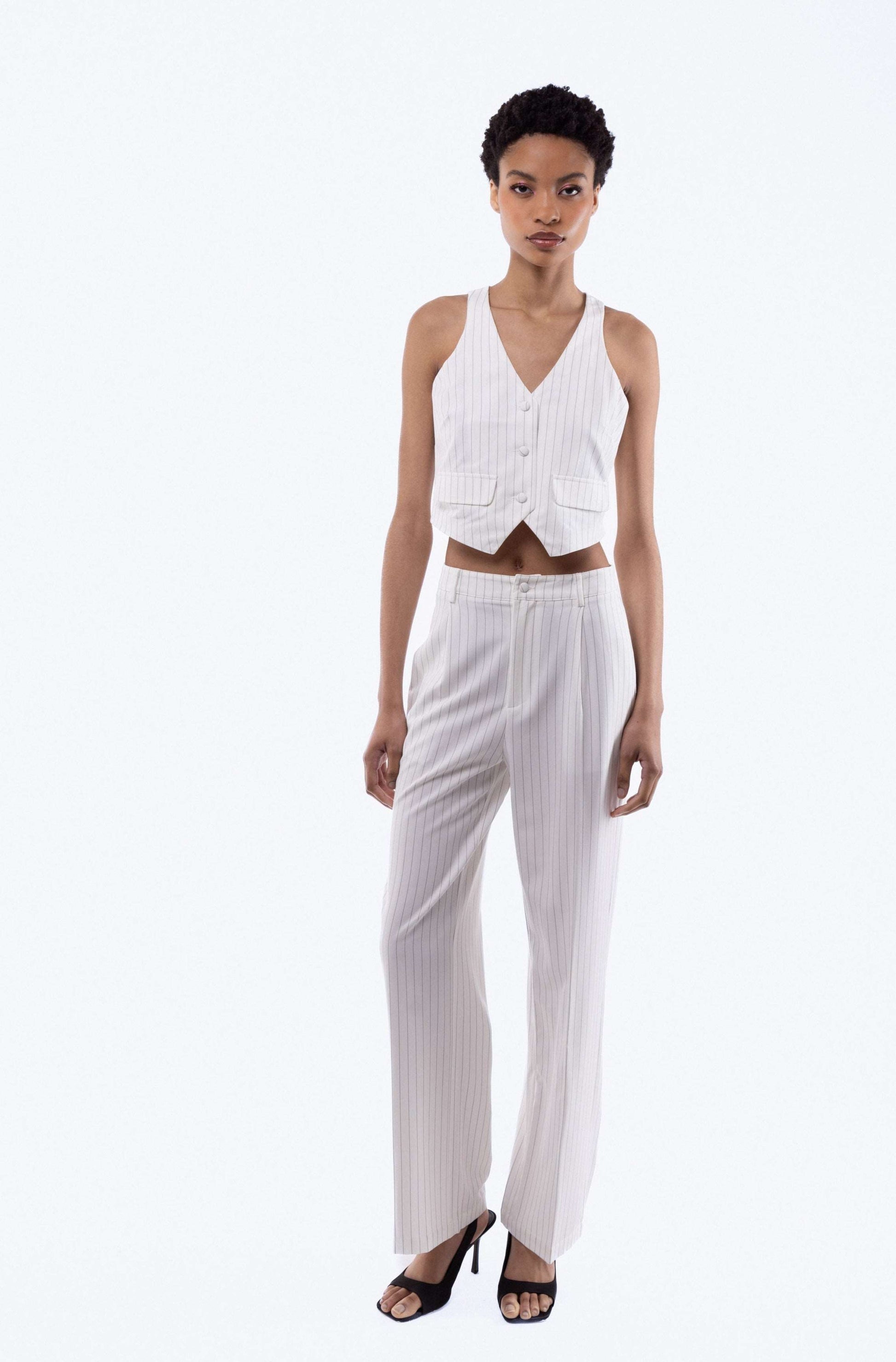 Amahle Pinstripe Wide Leg Trousers