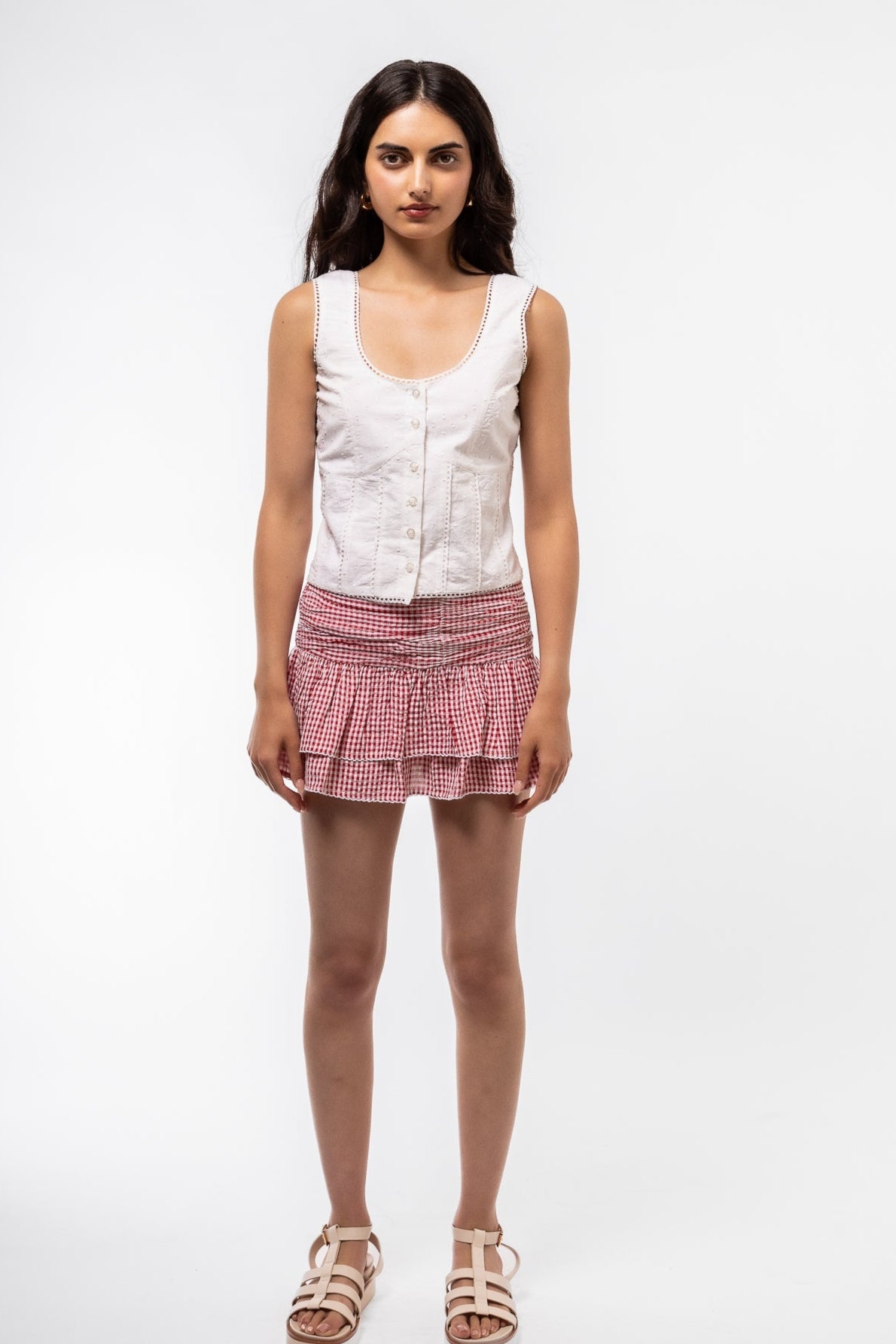 Romantic Corset Top – Scallop Detail Front

