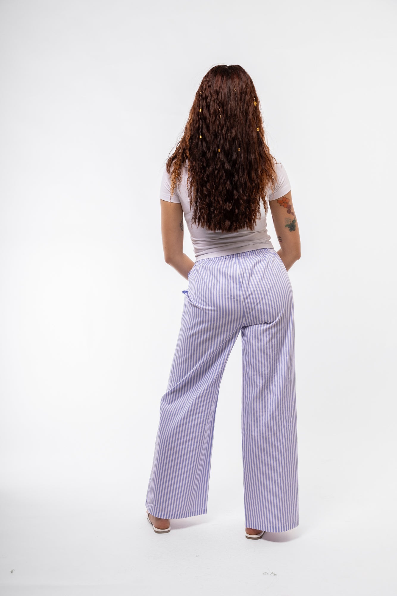 TIE WIDE LEG STRIPE TROUSERS (Copy) SILKROAD DAUGHTERS