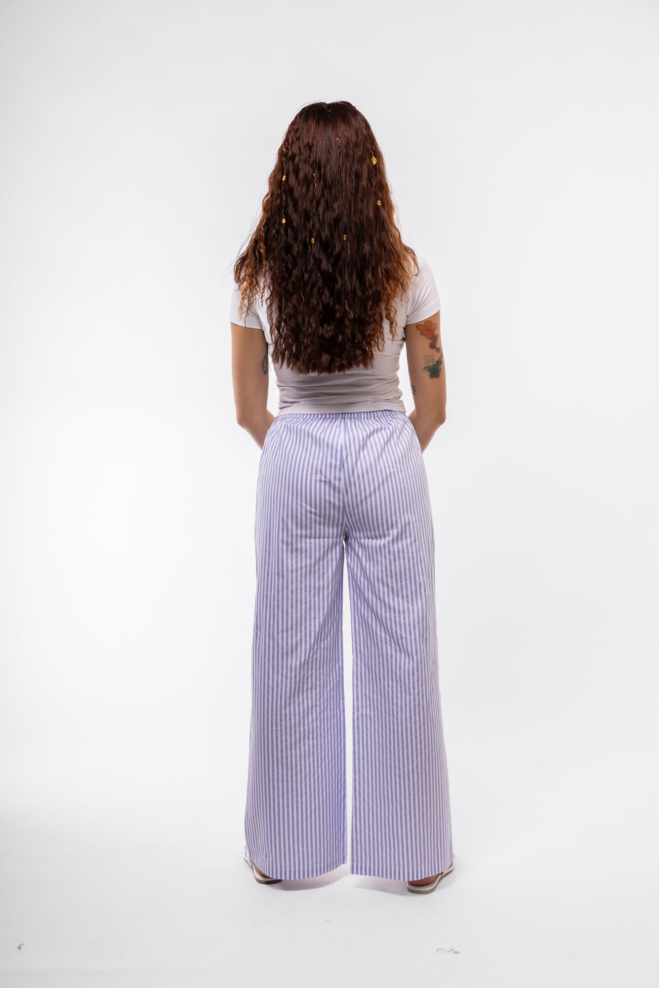 TIE WIDE LEG STRIPE TROUSERS (Copy) SILKROAD DAUGHTERS