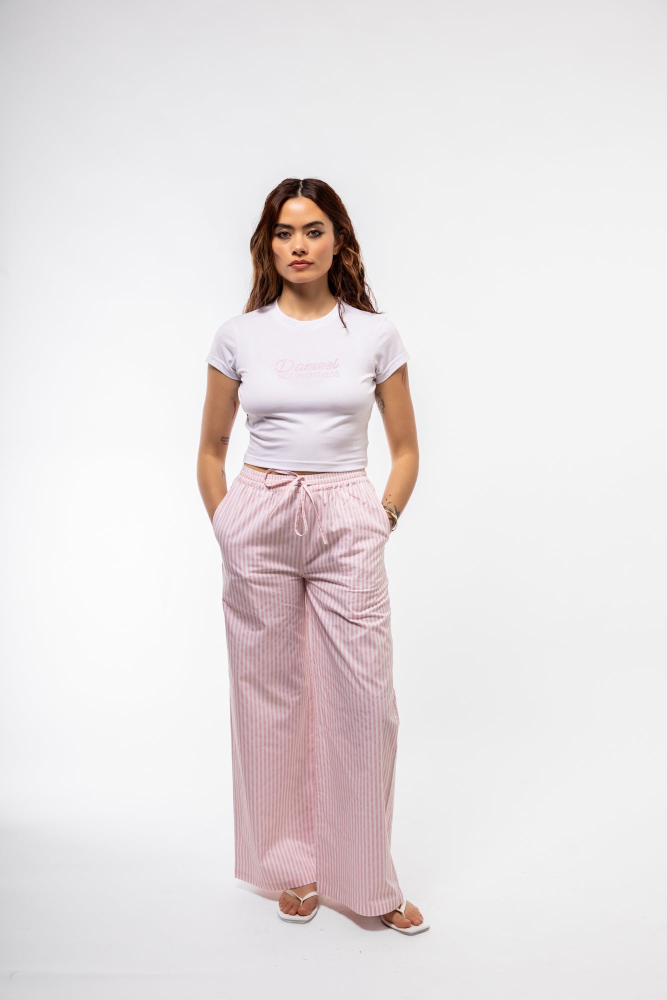 TIE WIDE LEG STRIPE TROUSERS (Copy) SILKROAD DAUGHTERS