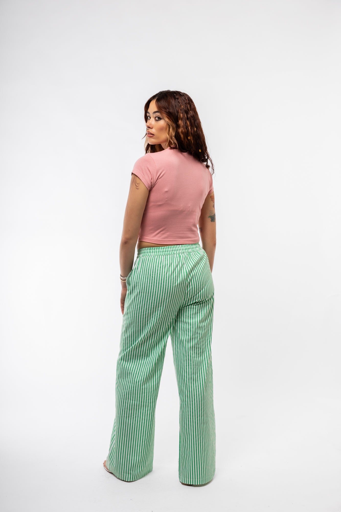 TIE WIDE LEG STRIPE TROUSERS (Copy) SILKROAD DAUGHTERS
