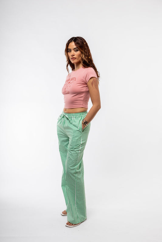 TIE WIDE LEG STRIPE TROUSERS (Copy) SILKROAD DAUGHTERS