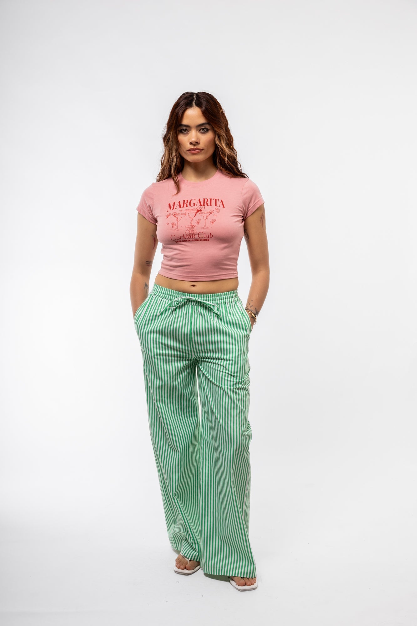 TIE WIDE LEG STRIPE TROUSERS (Copy) SILKROAD DAUGHTERS
