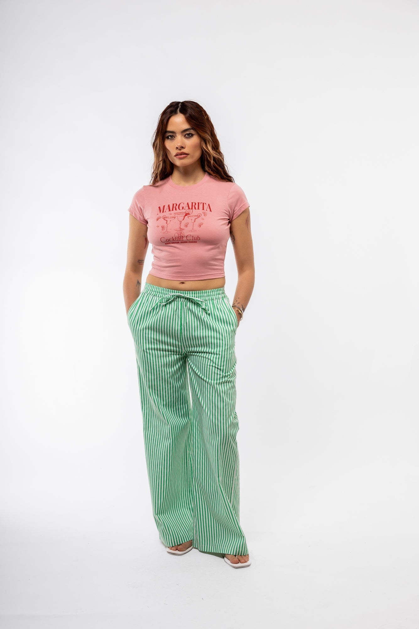 TIE WIDE LEG STRIPE TROUSERS (Copy) SILKROAD DAUGHTERS