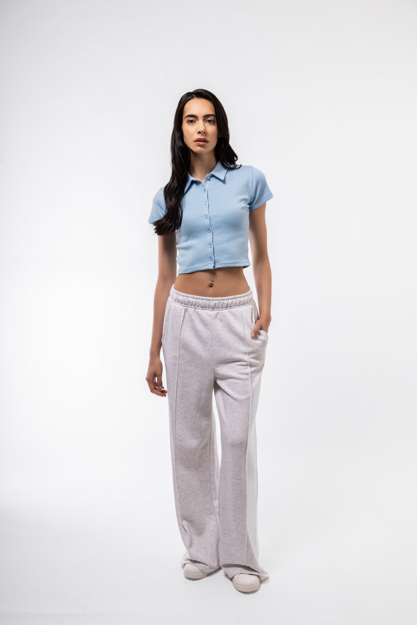 BUTTON HALF PLACKET RACER TOP SILKROAD DAUGHTERS