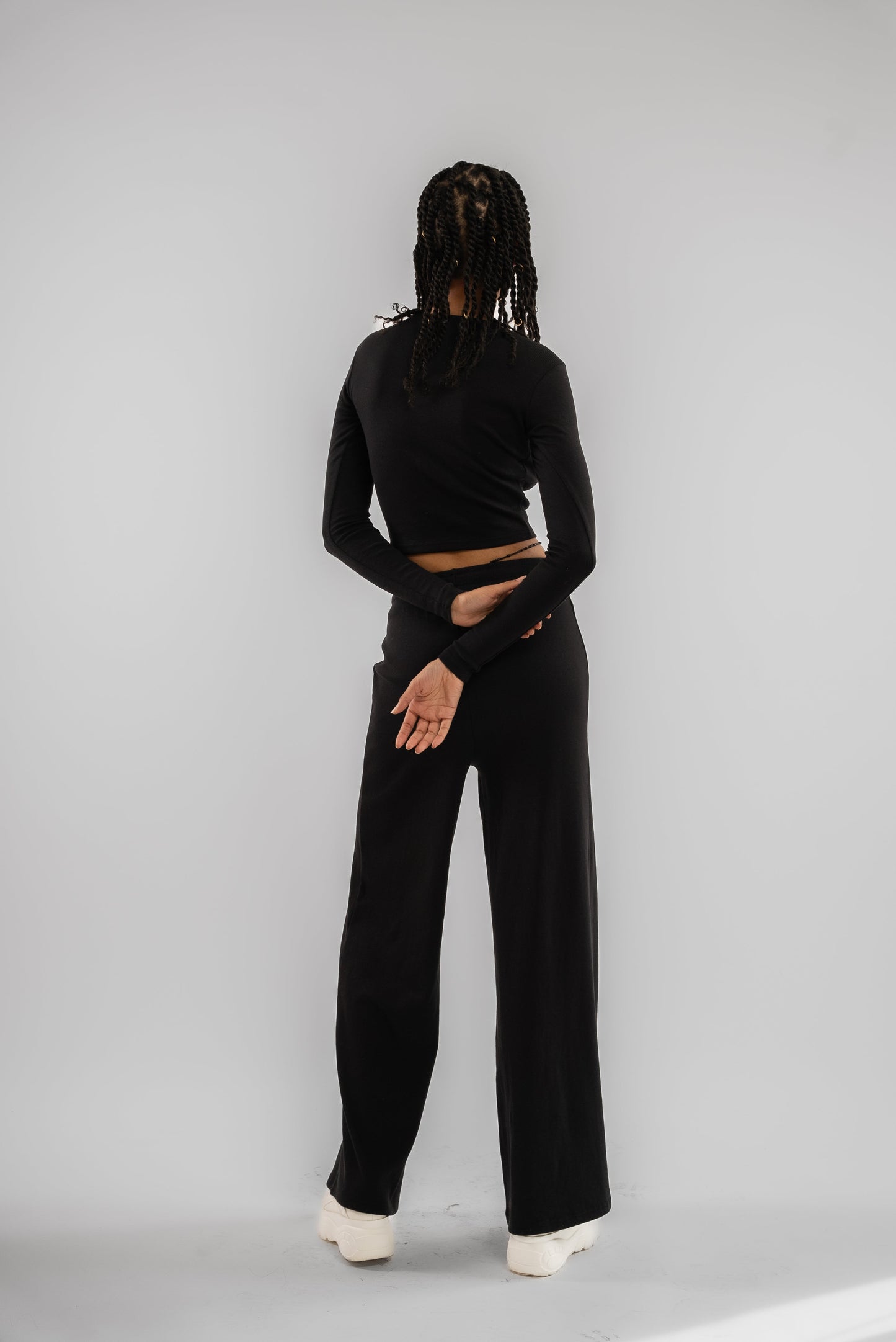 Long Sleeve Cut Out Crop Top SILKROAD DAUGHTERS