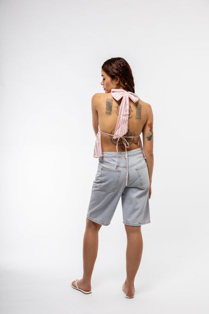 HALTER-NECK TOP WITH DETAIL BOW SILKROAD DAUGHTERS