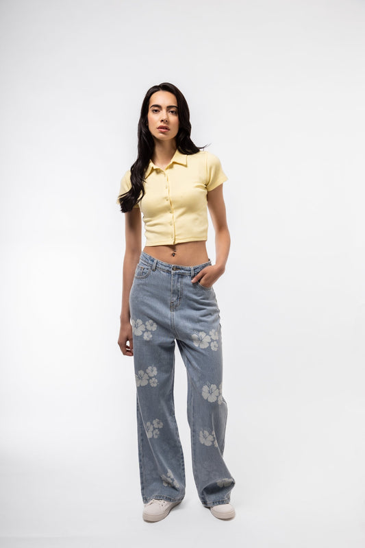 BUTTON HALF PLACKET RACER TOP SILKROAD DAUGHTERS
