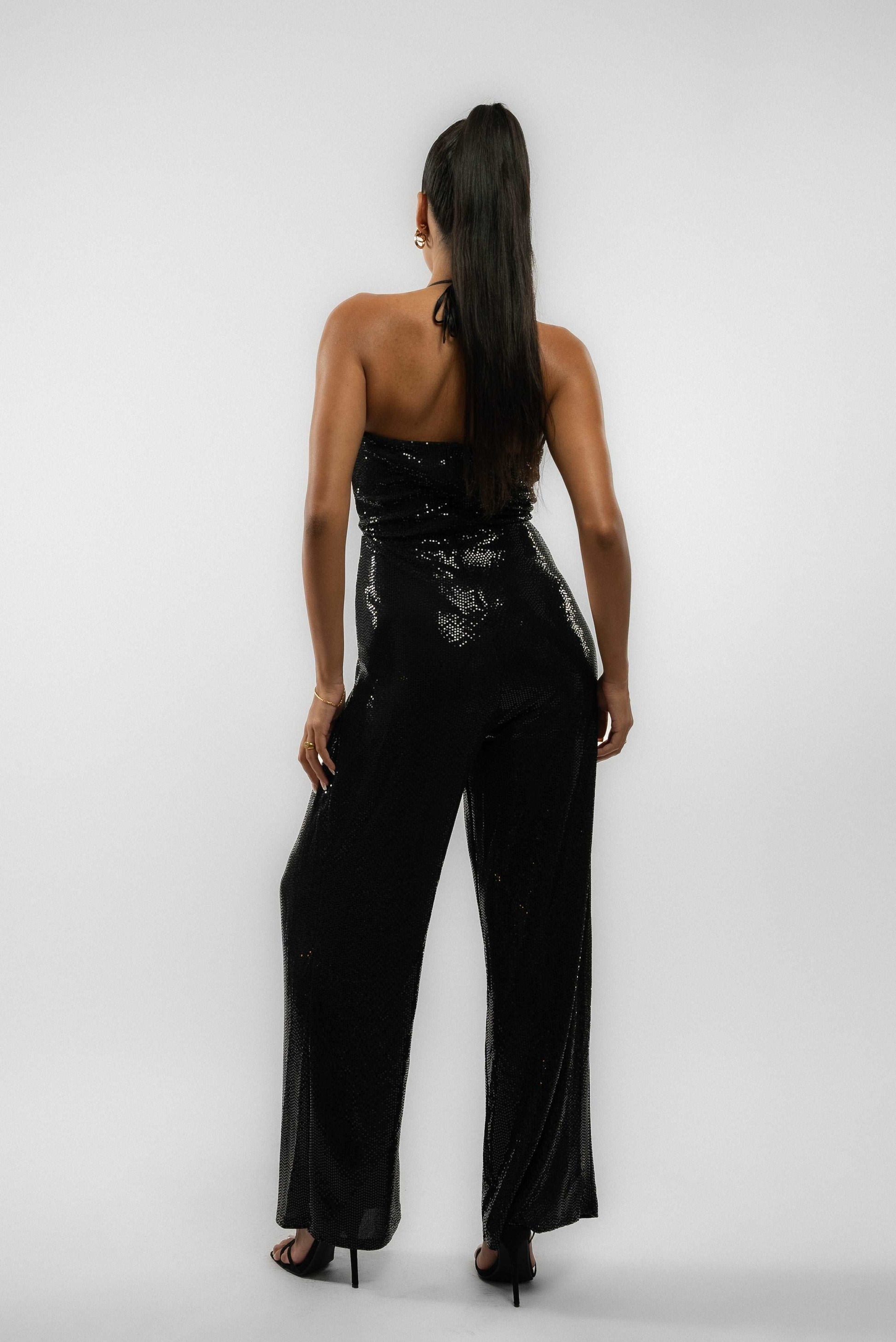 Sequin Jumpsuit  Cowl Neck SILKROAD DAUGHTERS