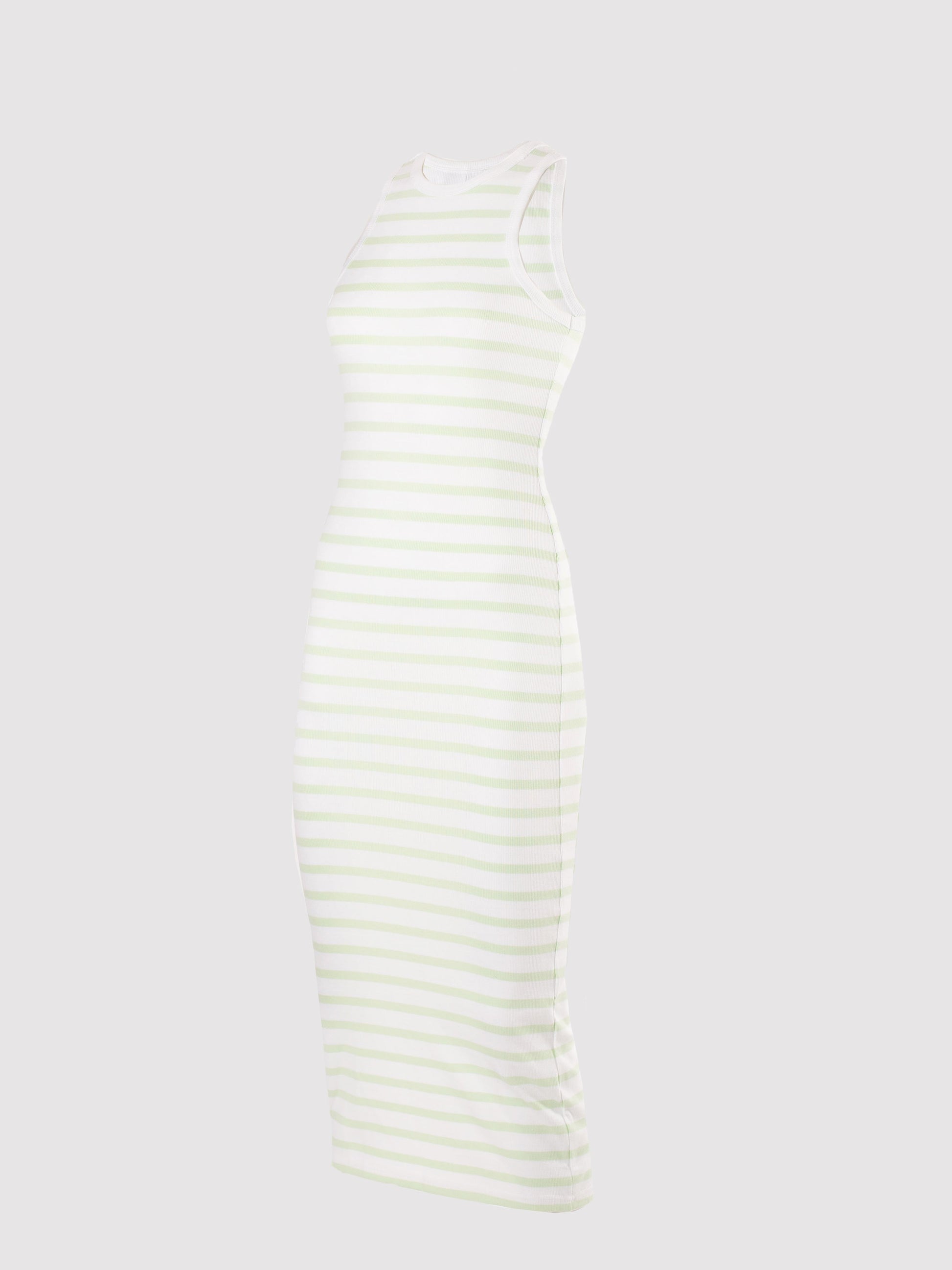 BASIC STRIPE RIB RACER NECK MIDI DRESS SILKROAD DAUGHTERS