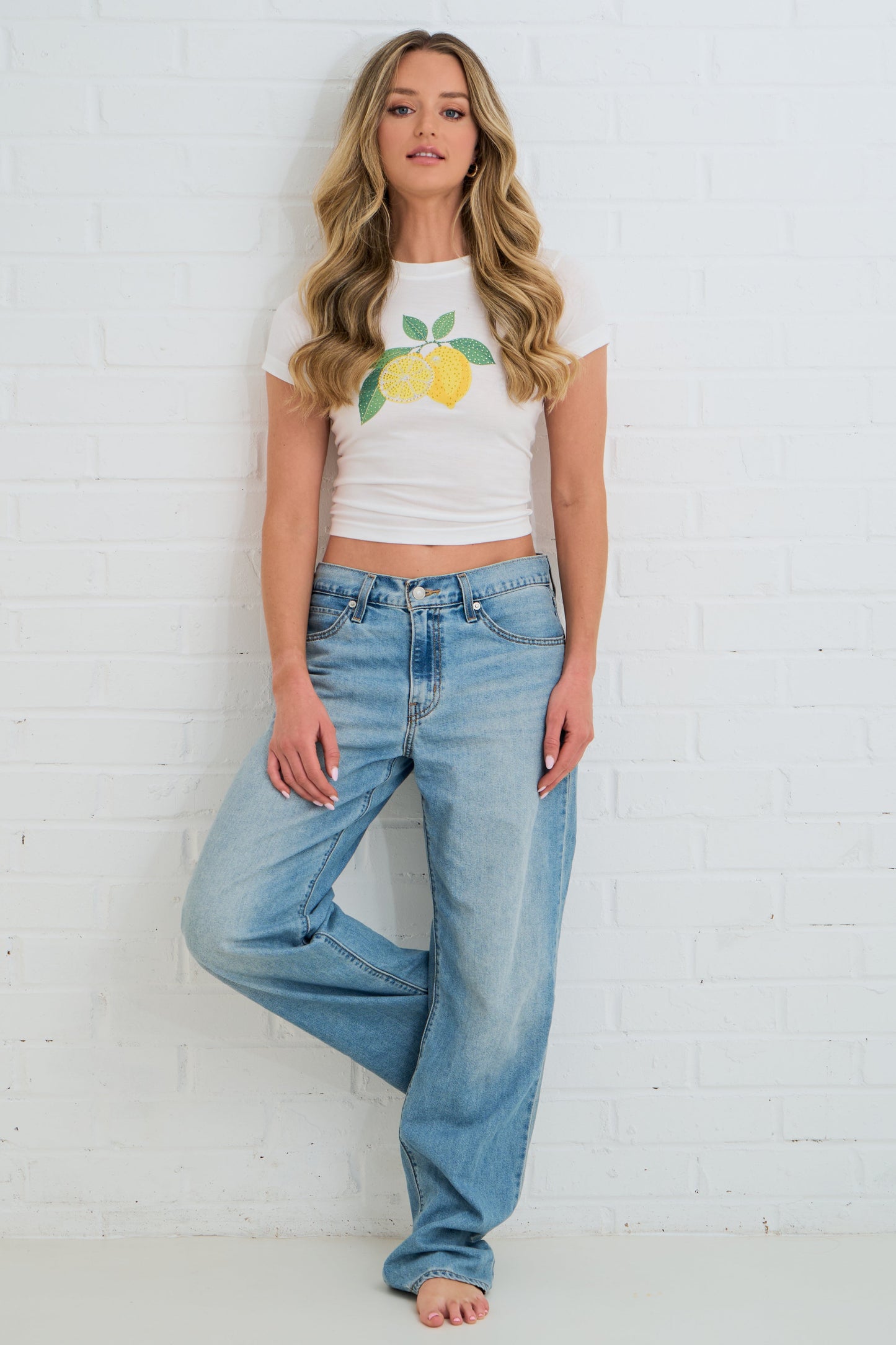 LEMON BRANCH RHINESTONE FITTED TEE SILKROAD DAUGHTERS