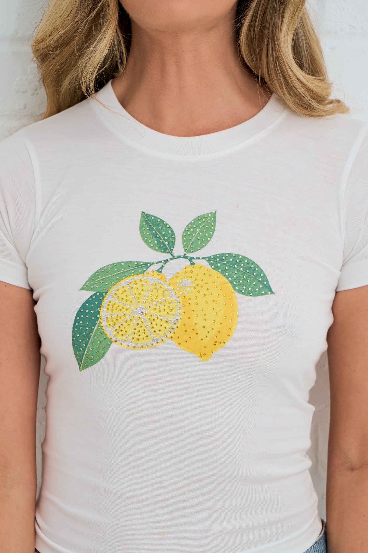 LEMON BRANCH RHINESTONE FITTED TEE SILKROAD DAUGHTERS