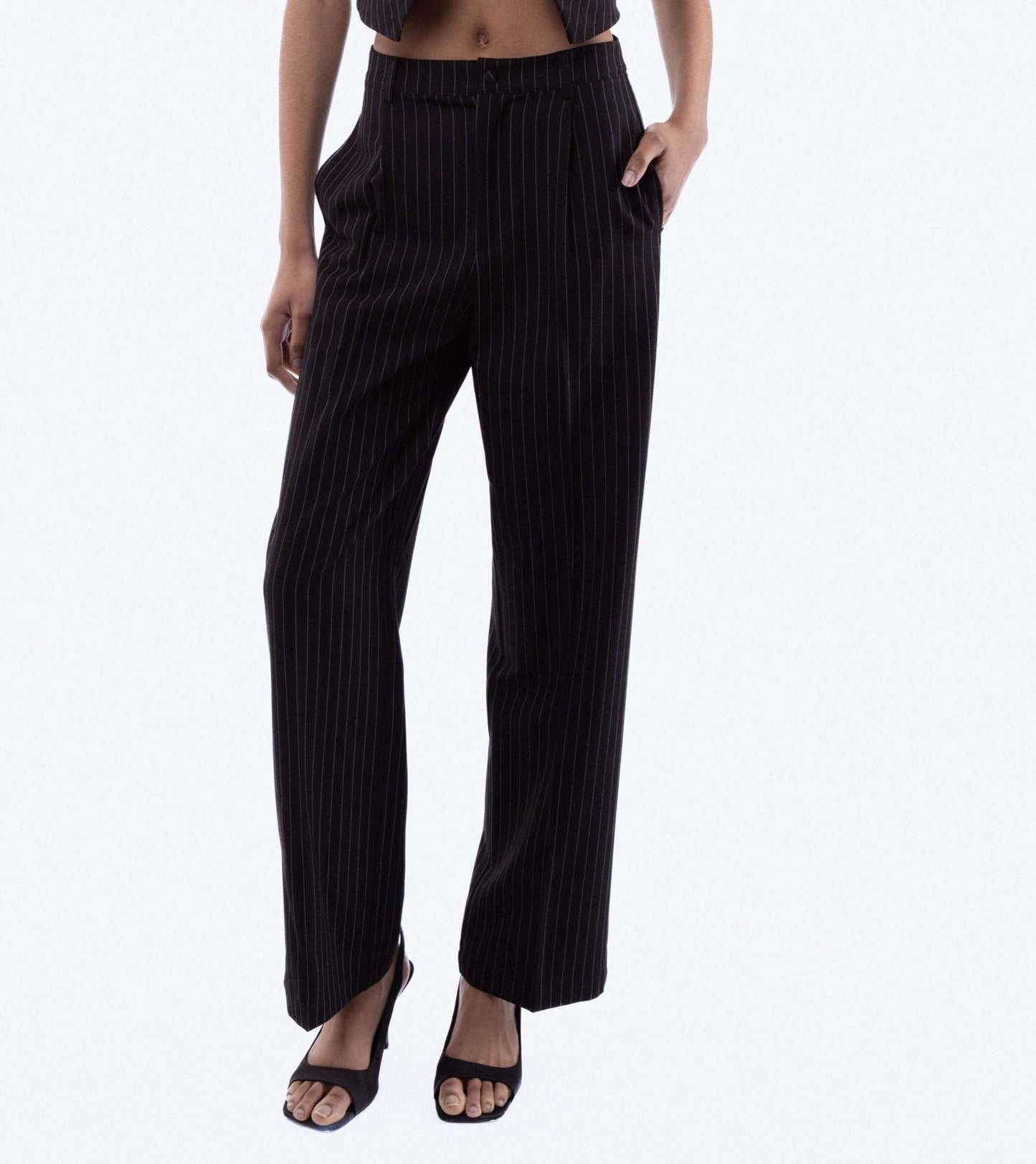 Amahle Pinstripe Wide Leg Trousers